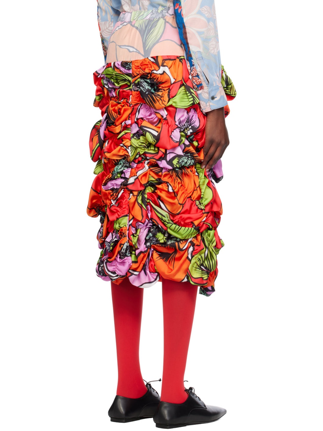 Multicolor Floral Midi Skirt - 3