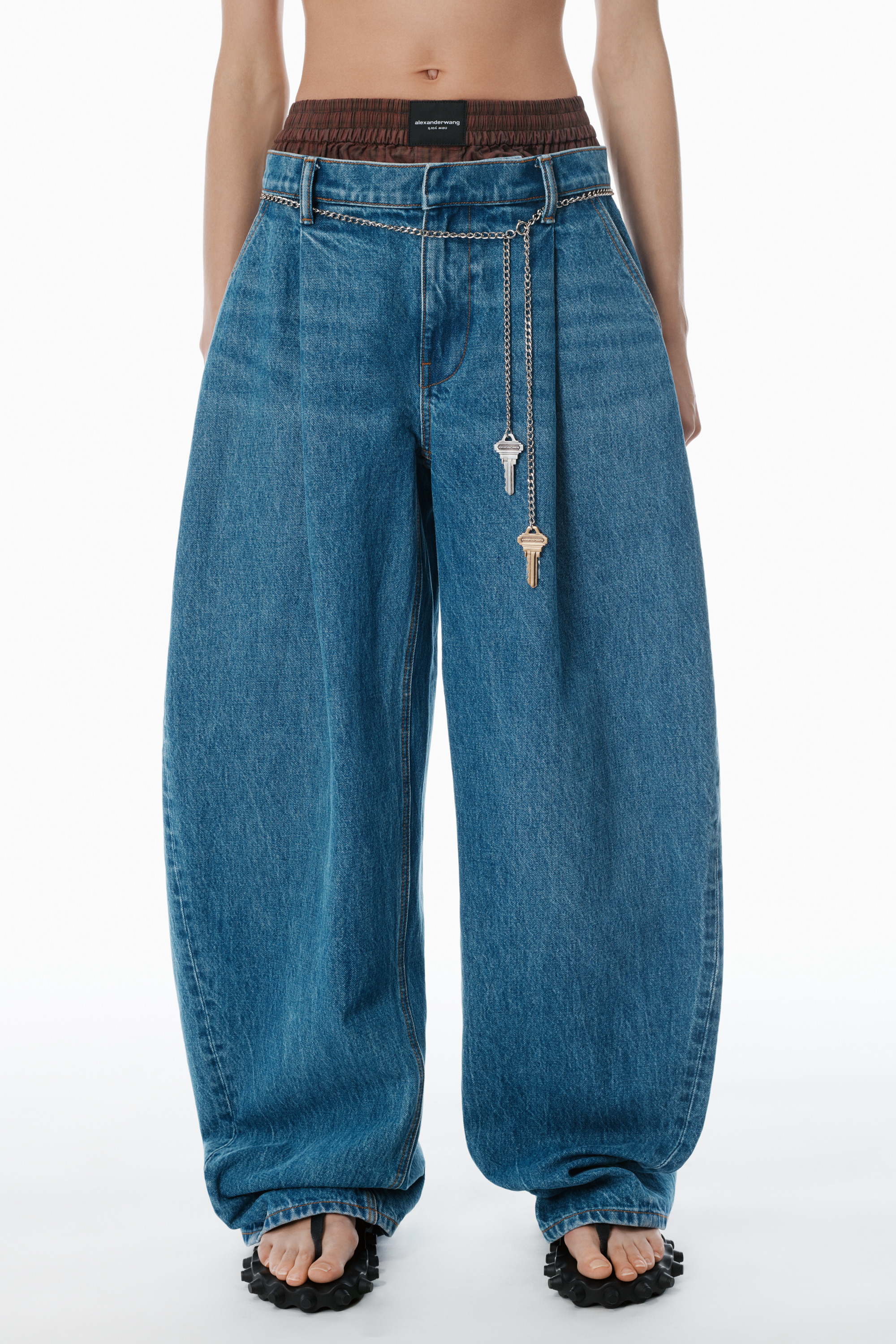 indigo pre-styled ballon-leg jeans - 3