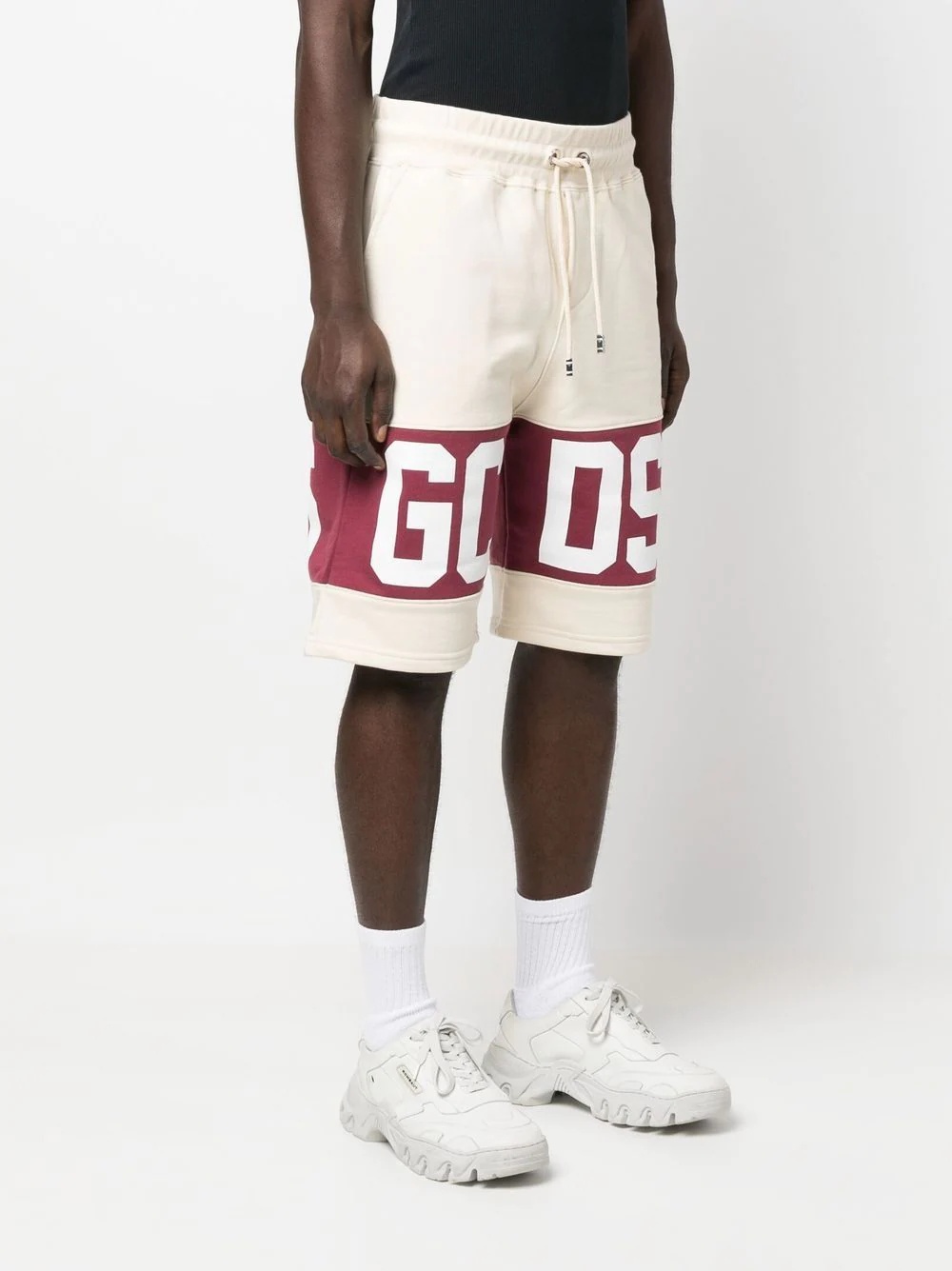 logo-print track shorts - 3