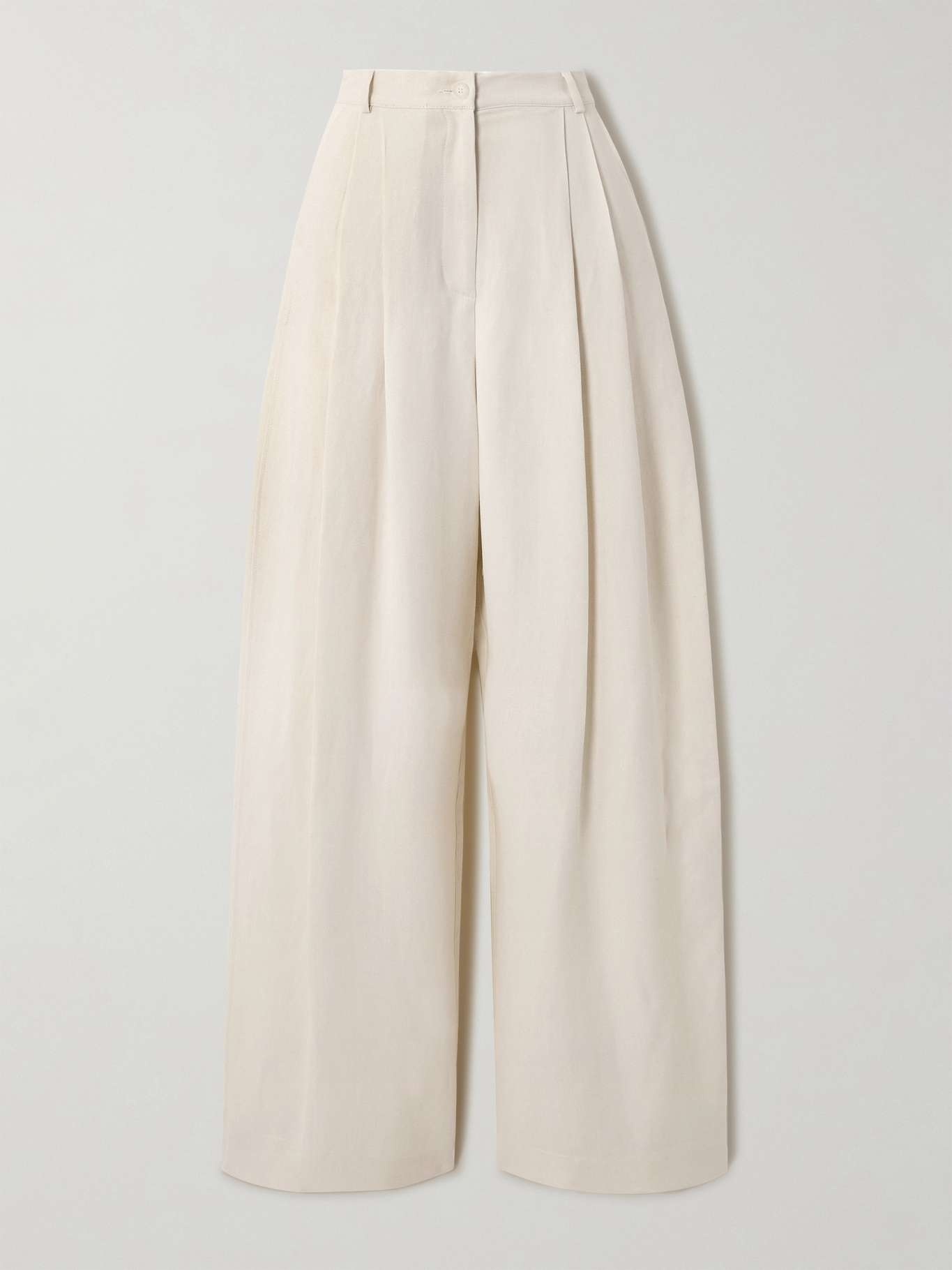 Piper pleated twill wide-leg pants - 1