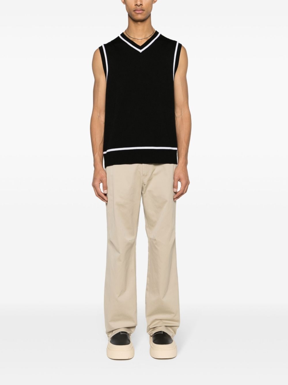 wide-leg twill chino trousers - 2