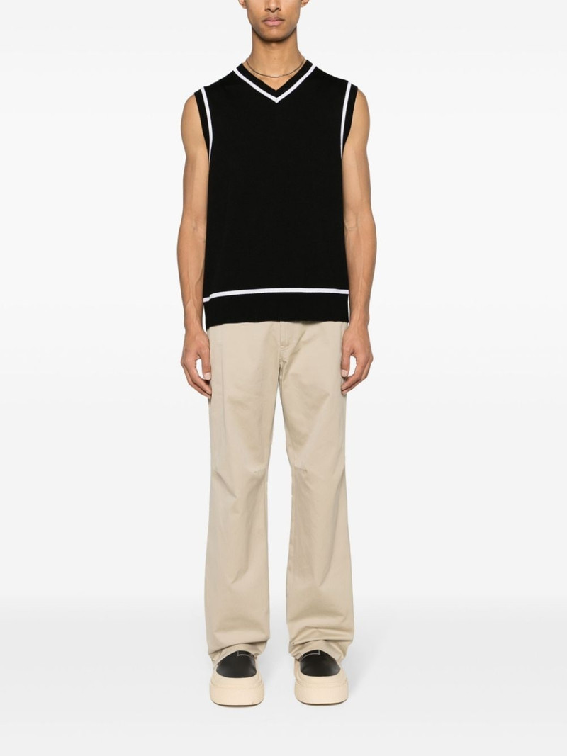 MM6 Maison Margiela wide-leg twill chino trousers outlook