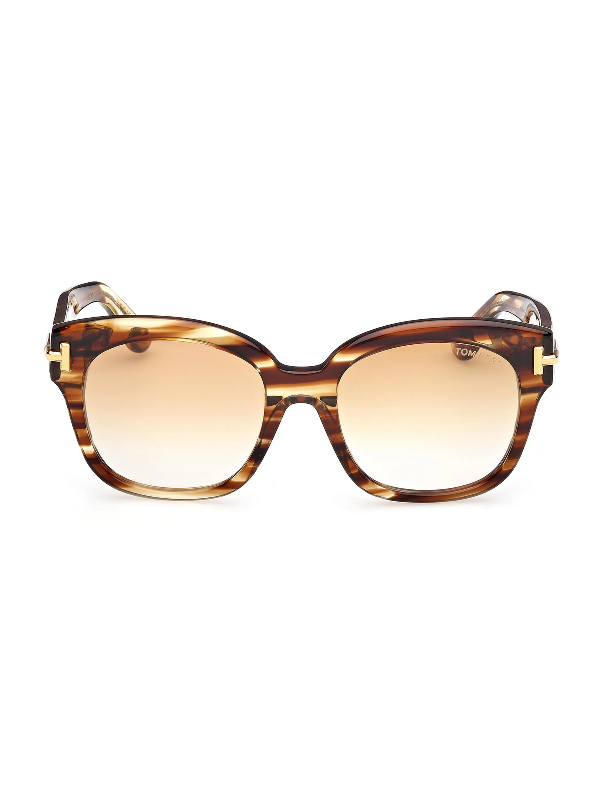 Women's Icon 55MM Square Sunglasses - Striped Brown Yellow - 1