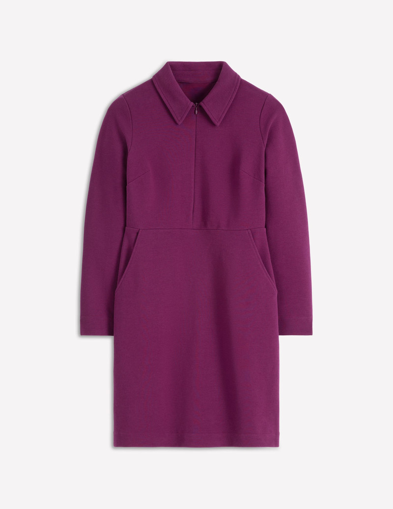 Cam Zip-up Ottoman Dress-Plum Jam 1