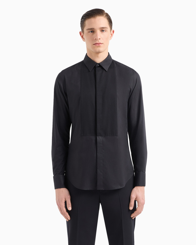 GIORGIO ARMANI COTTON TUXEDO SHIRT WITH PLEATED DETAIL outlook