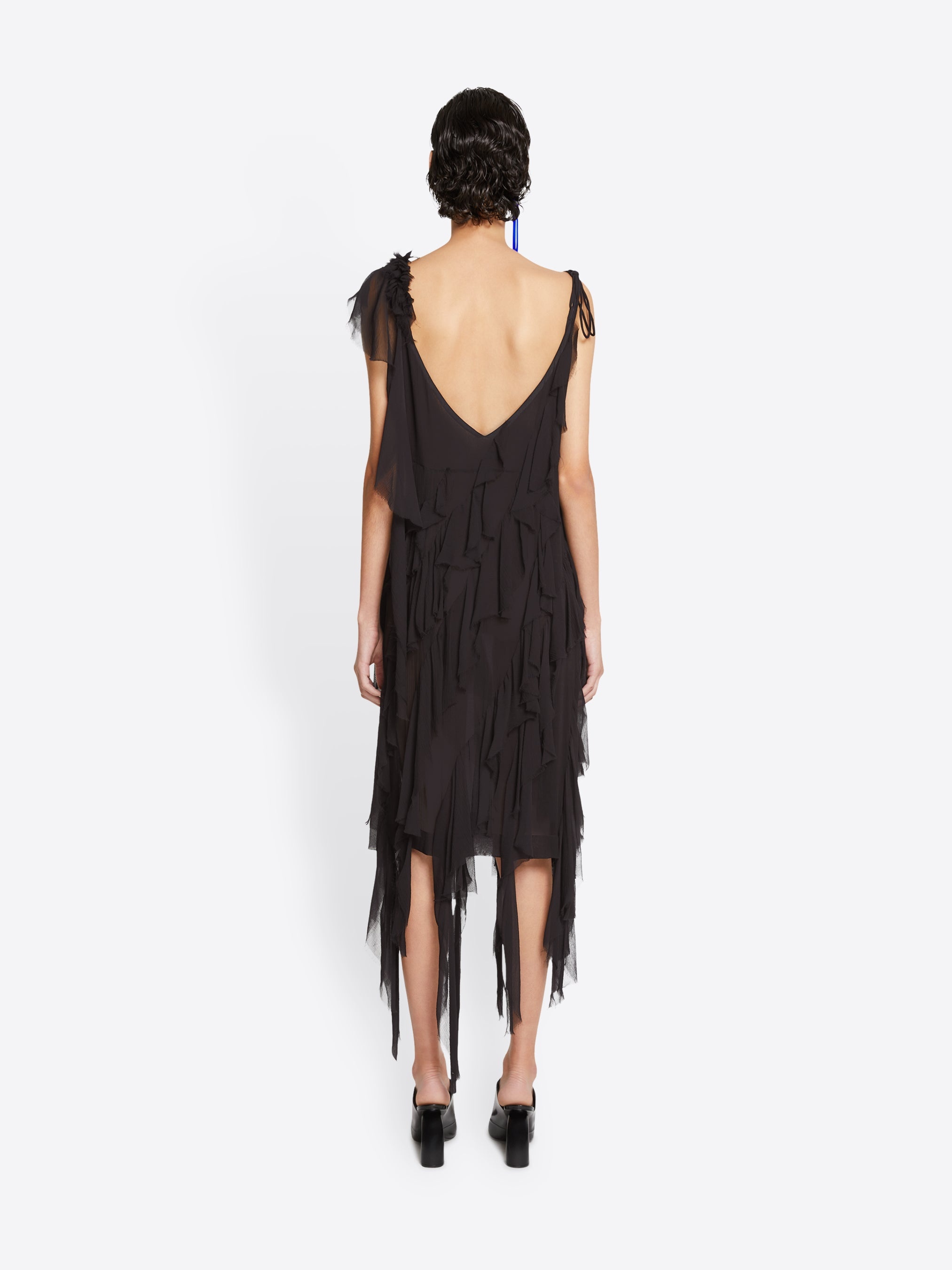 RUFFLED SLIP DRESS - 4