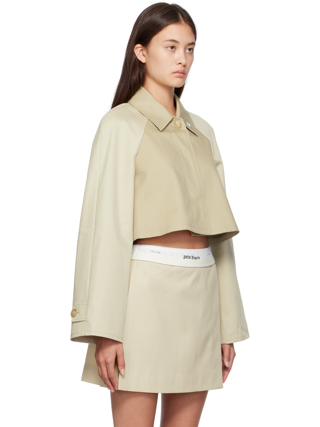 Beige Cropped Jacket - 2