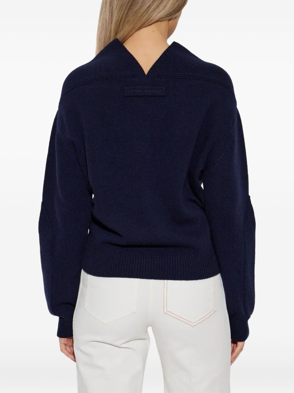 high-neck split-hem sweater - 4