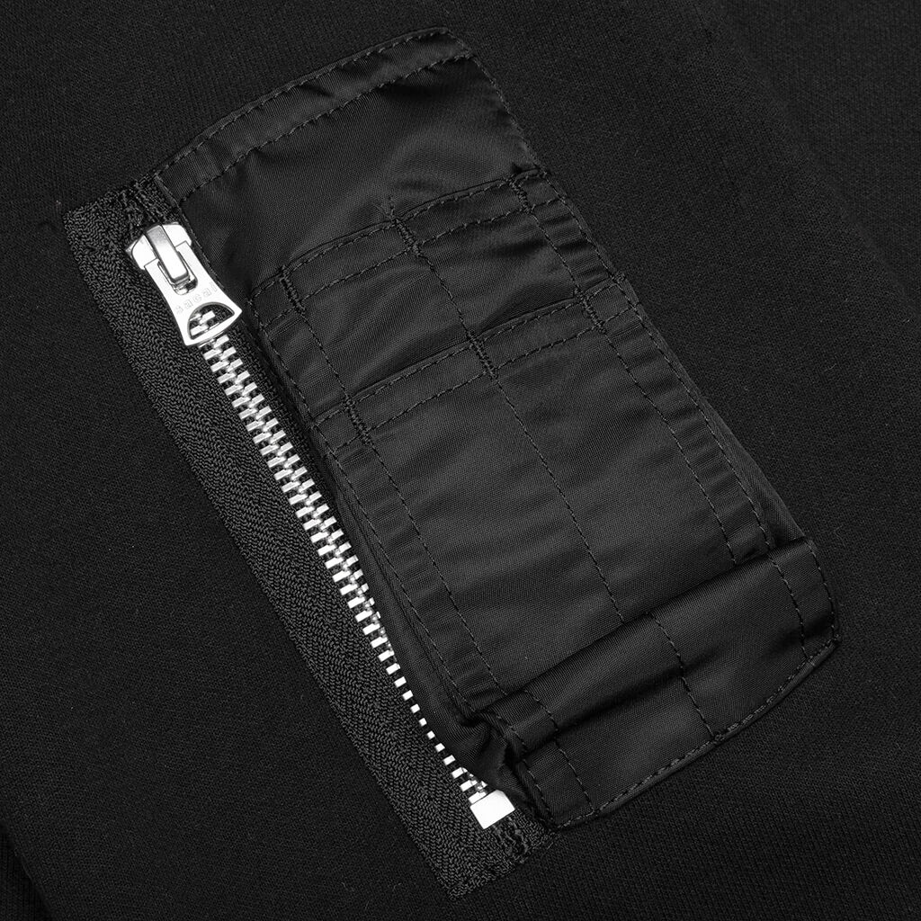 SACAI SPONGE SWEAT X MA-1 HOODIE 002 - BLACK - 4