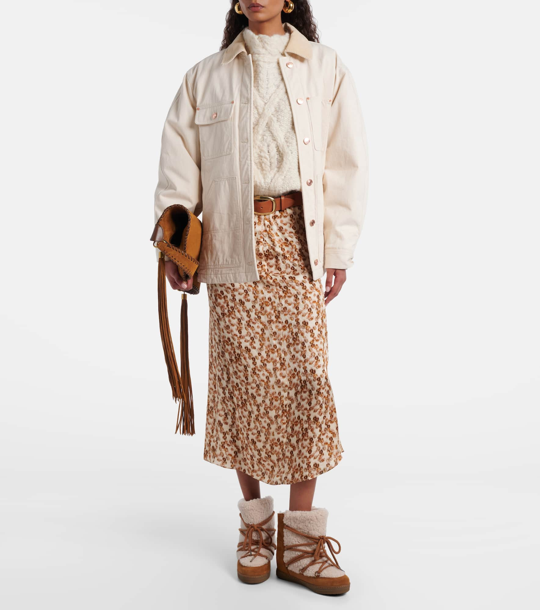 Shearling and suede snow boots - 3