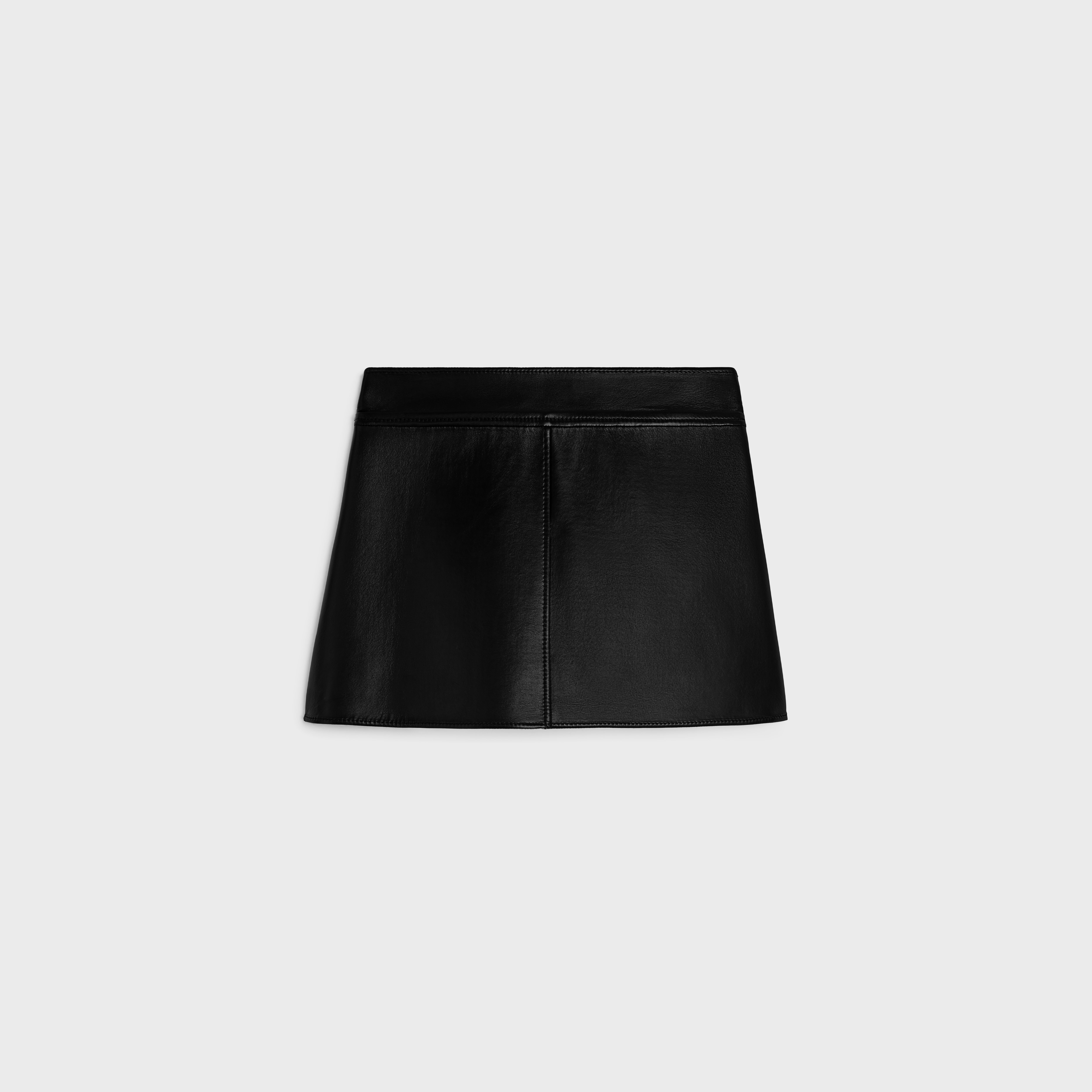 trapeze mini skirt in soft lambskin - 2