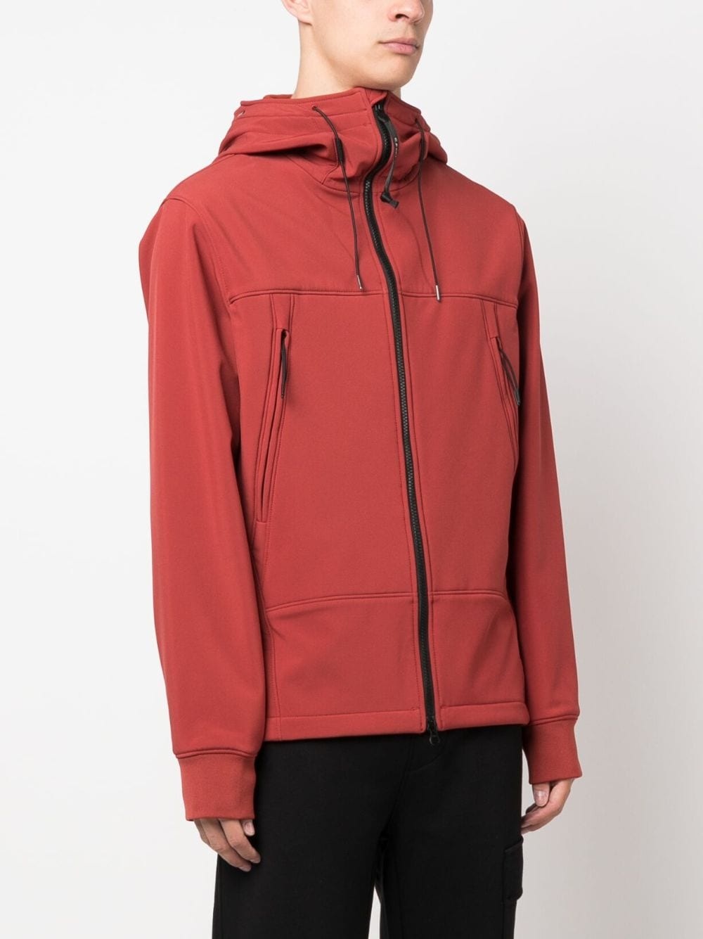 zip-up stretch-cotton hooded jacket - 3