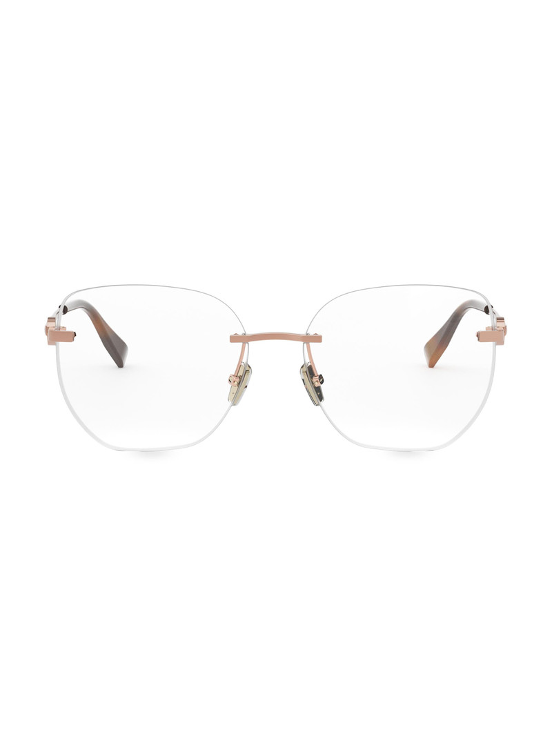 Women's 56MM Geometric Optical Glasses - Rose Gold 1