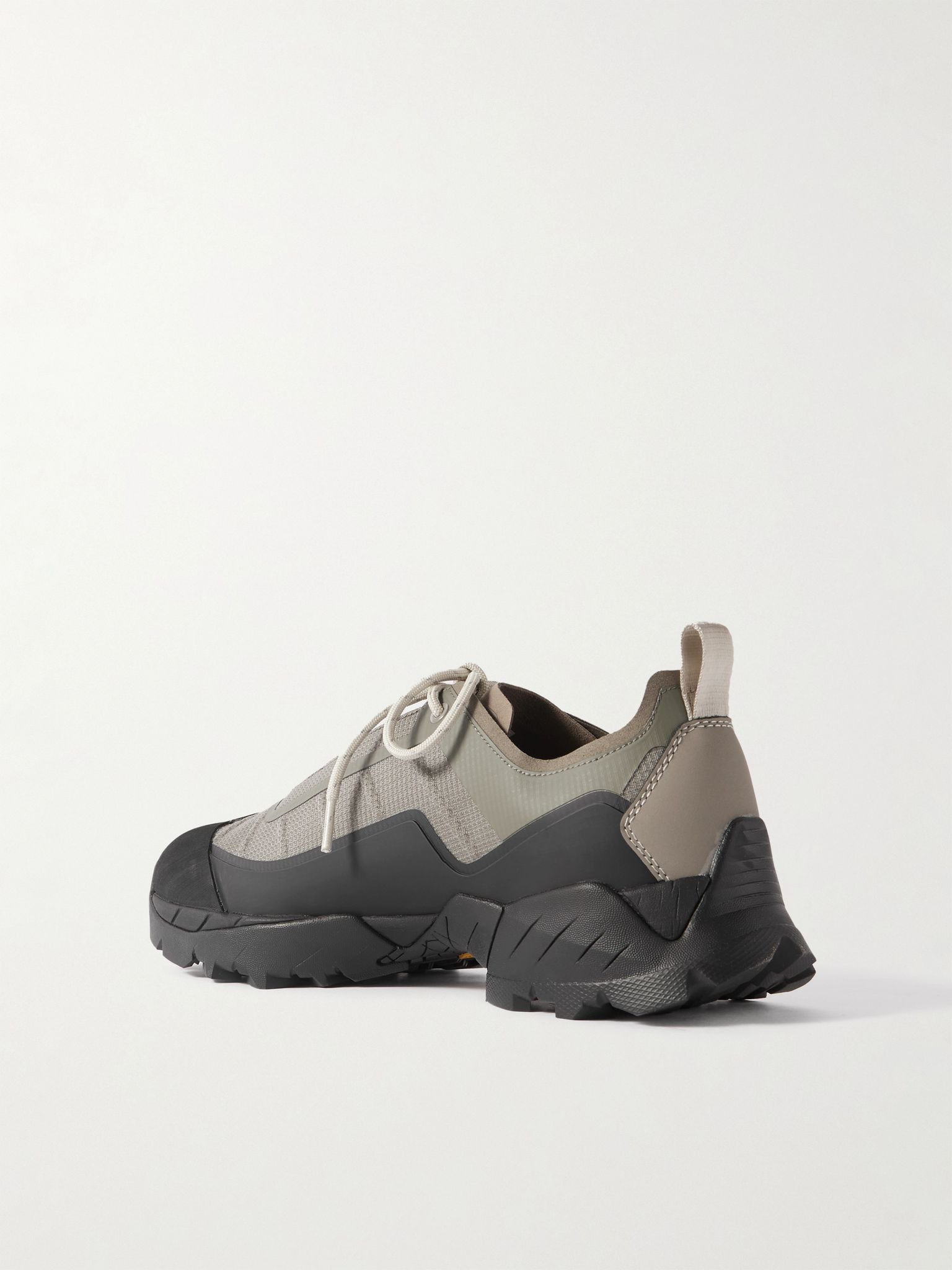 Katharina Light Rubber and Leather-Trimmed Ripstop Sneakers Gray - 4