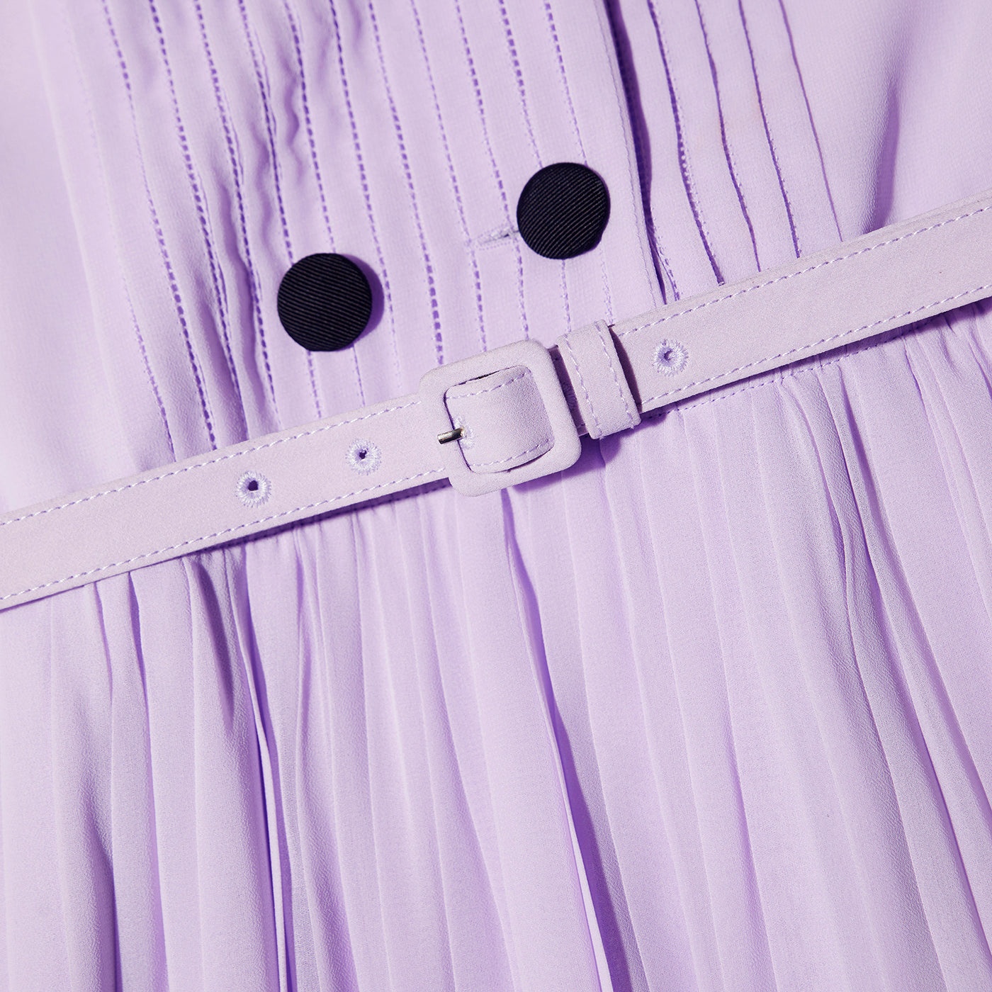 self-portrait Lilac Chiffon Pleated Collar Midi Dress - PF23-077M-L |  REVERSIBLE