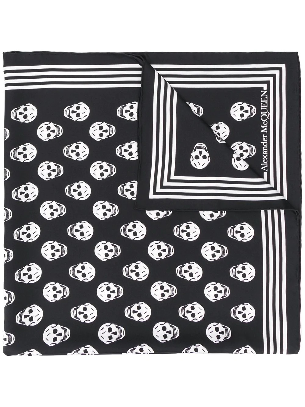 skull print silk scarf - 1