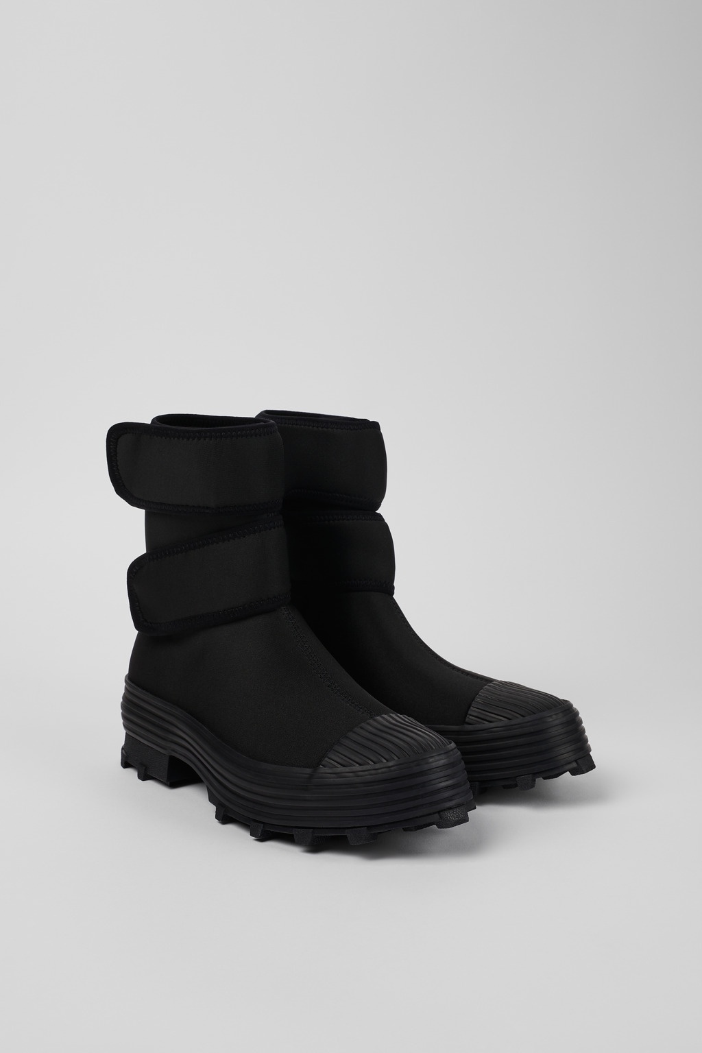 Black Textile Medium Boot - 2