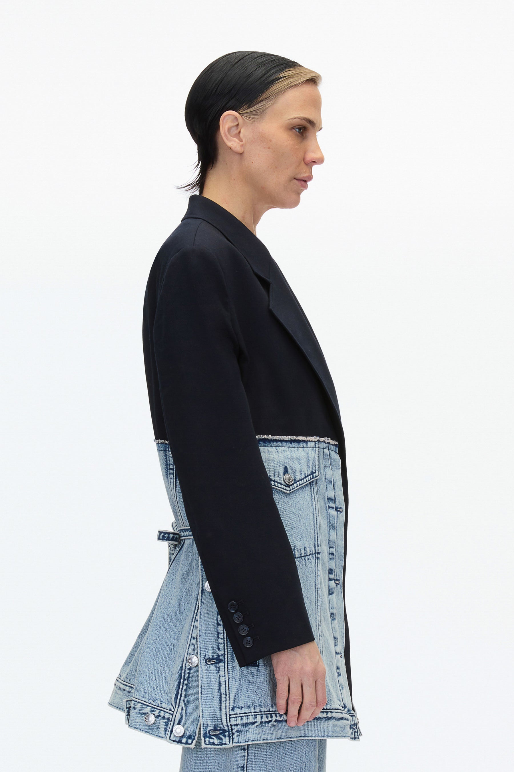 Oversized Hybrid Denim Blazer - 3