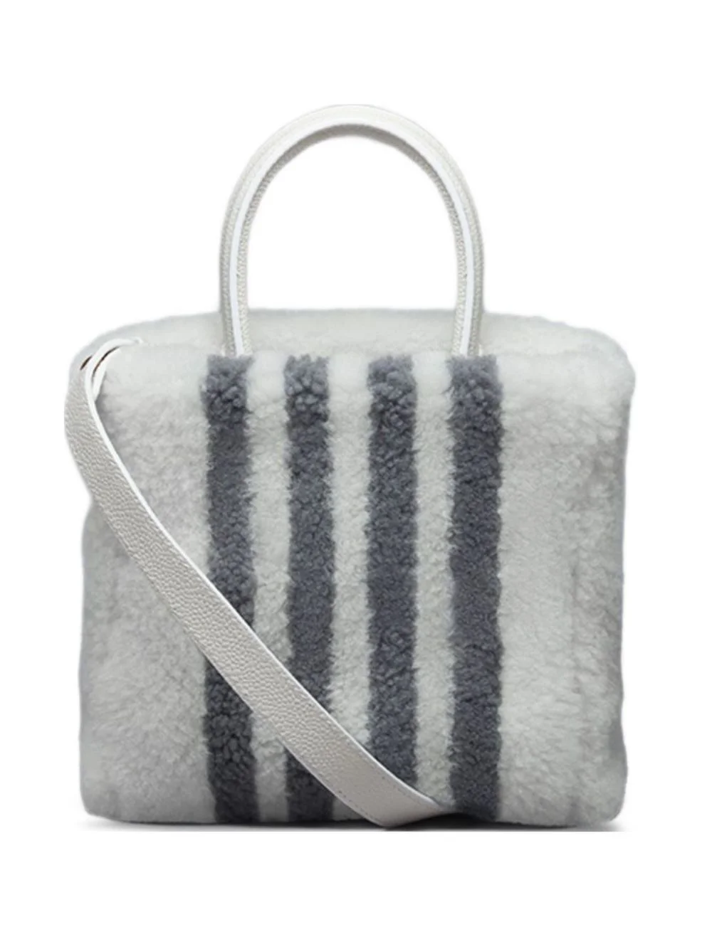 shearling stripe tote bag - 1