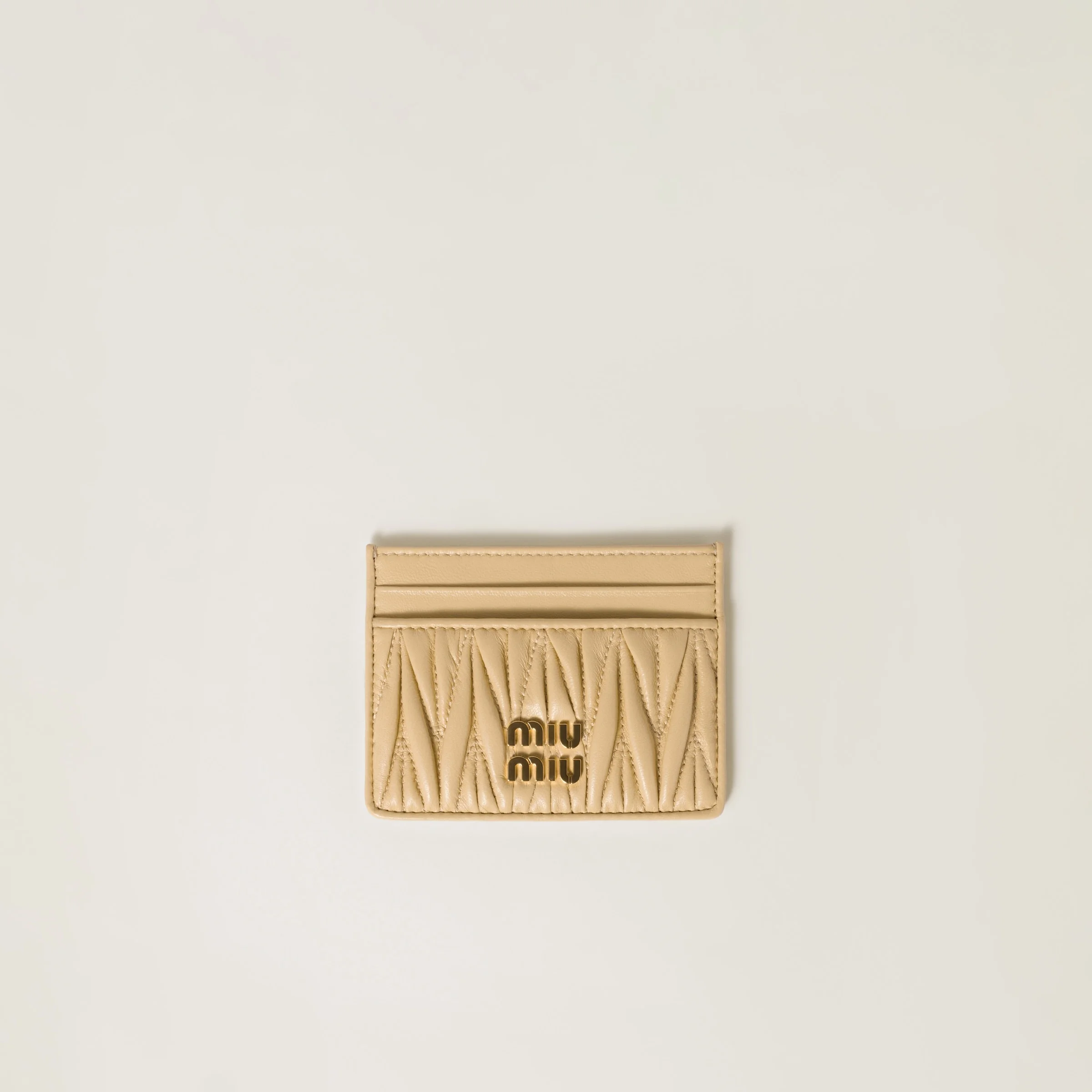 Matelassé nappa leather card holder - 1