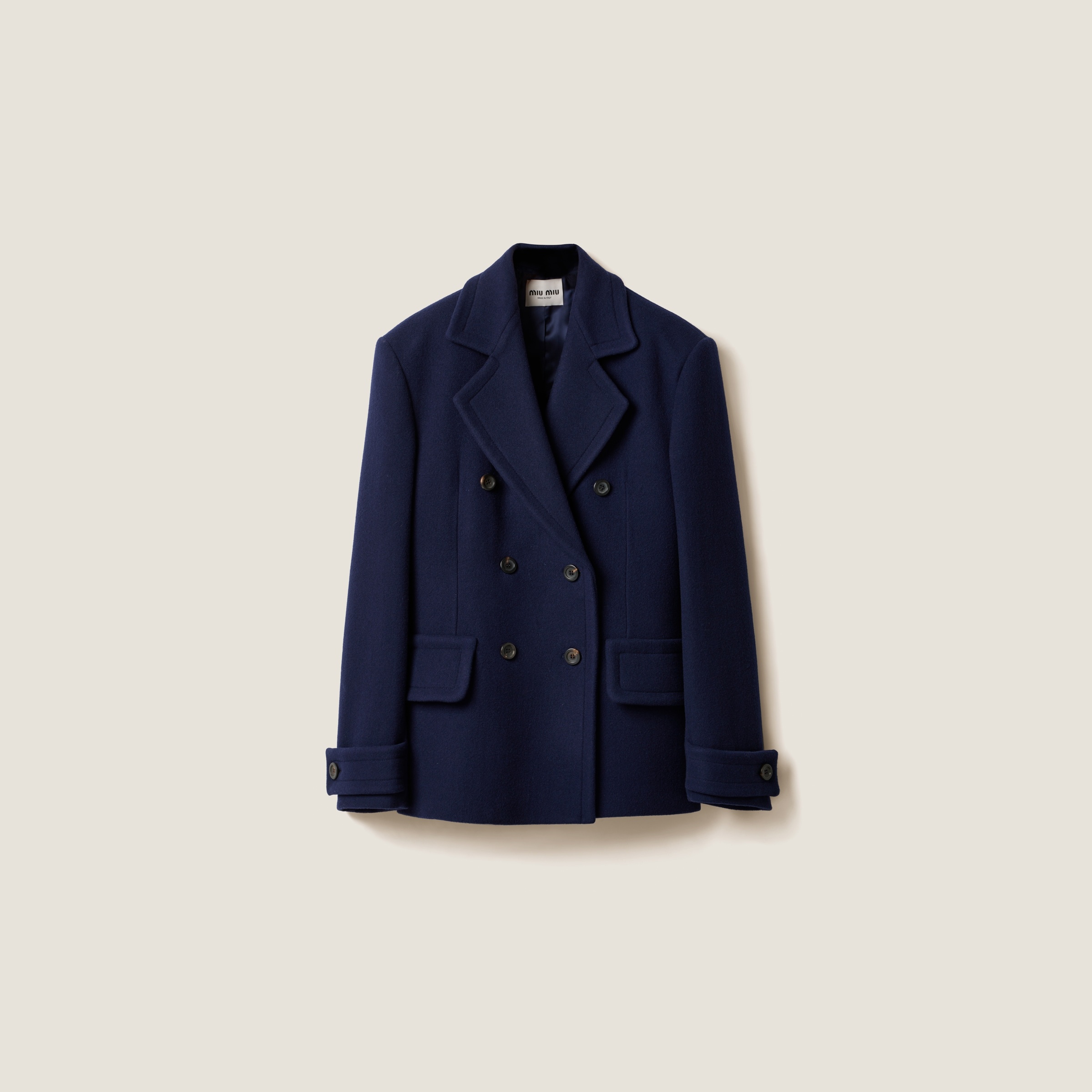 Double-breasted double wool coat - 1