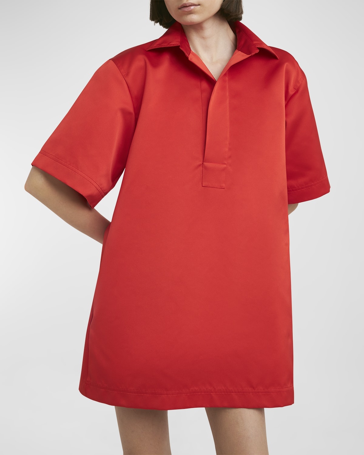 Short-Sleeve Shift Mini Shirtdress - 7