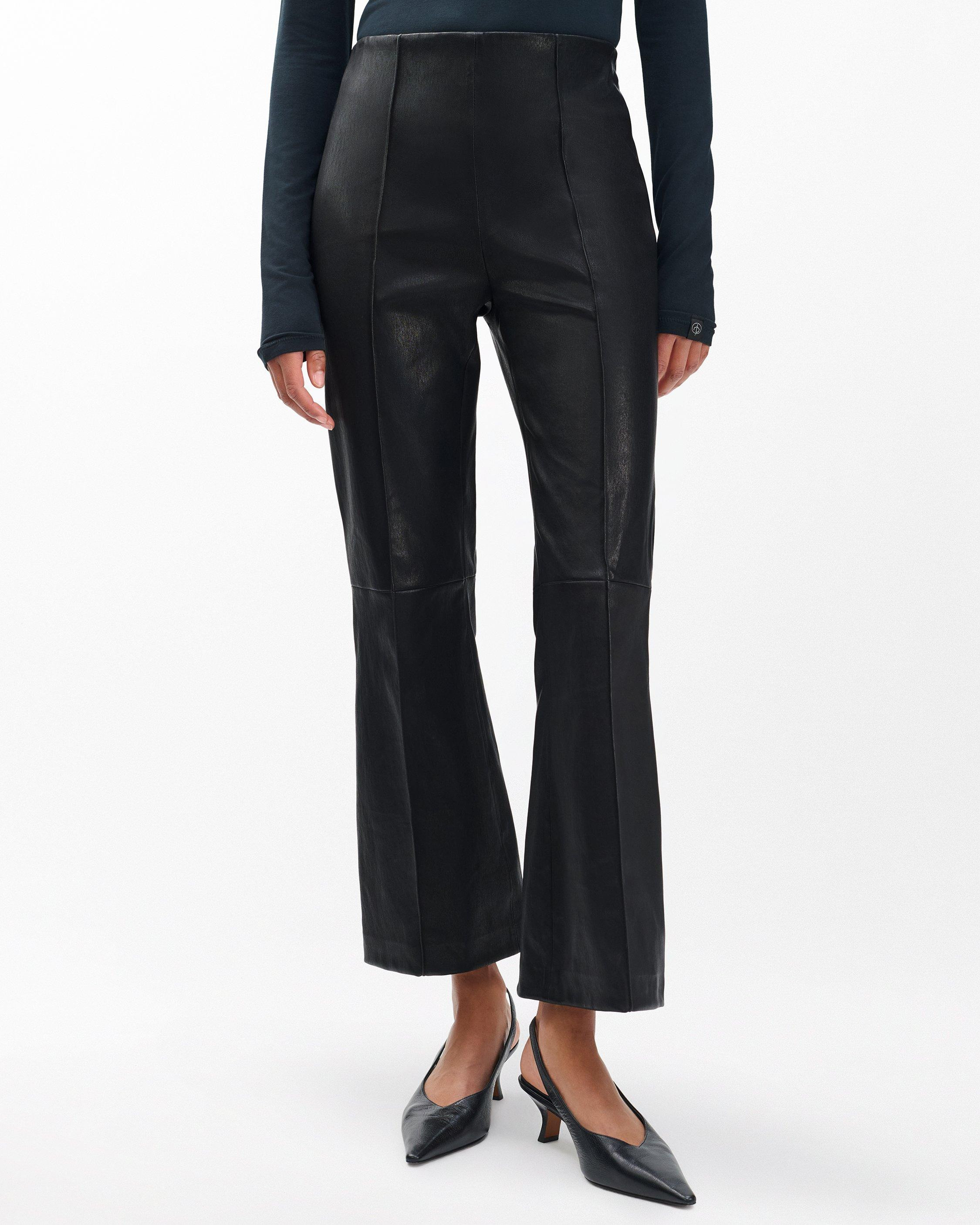 Irina Kick Flare Leather Pants - 4