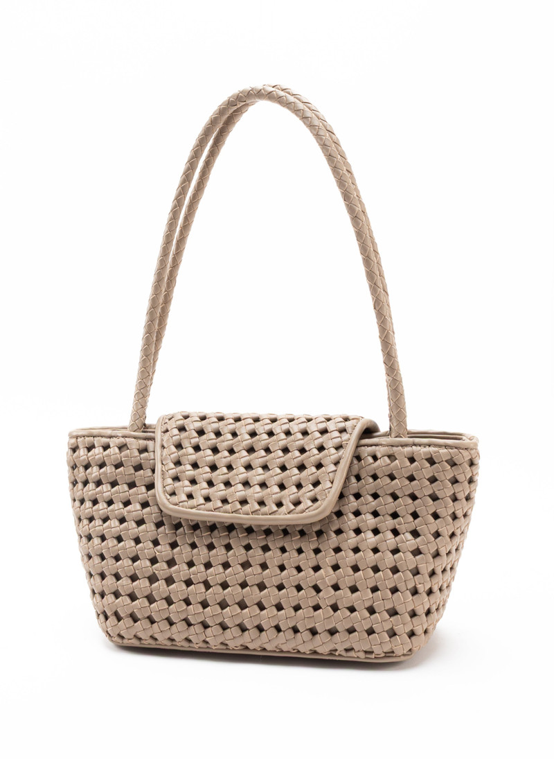Elleme Courrier Tote Woven Leather Taupe outlook