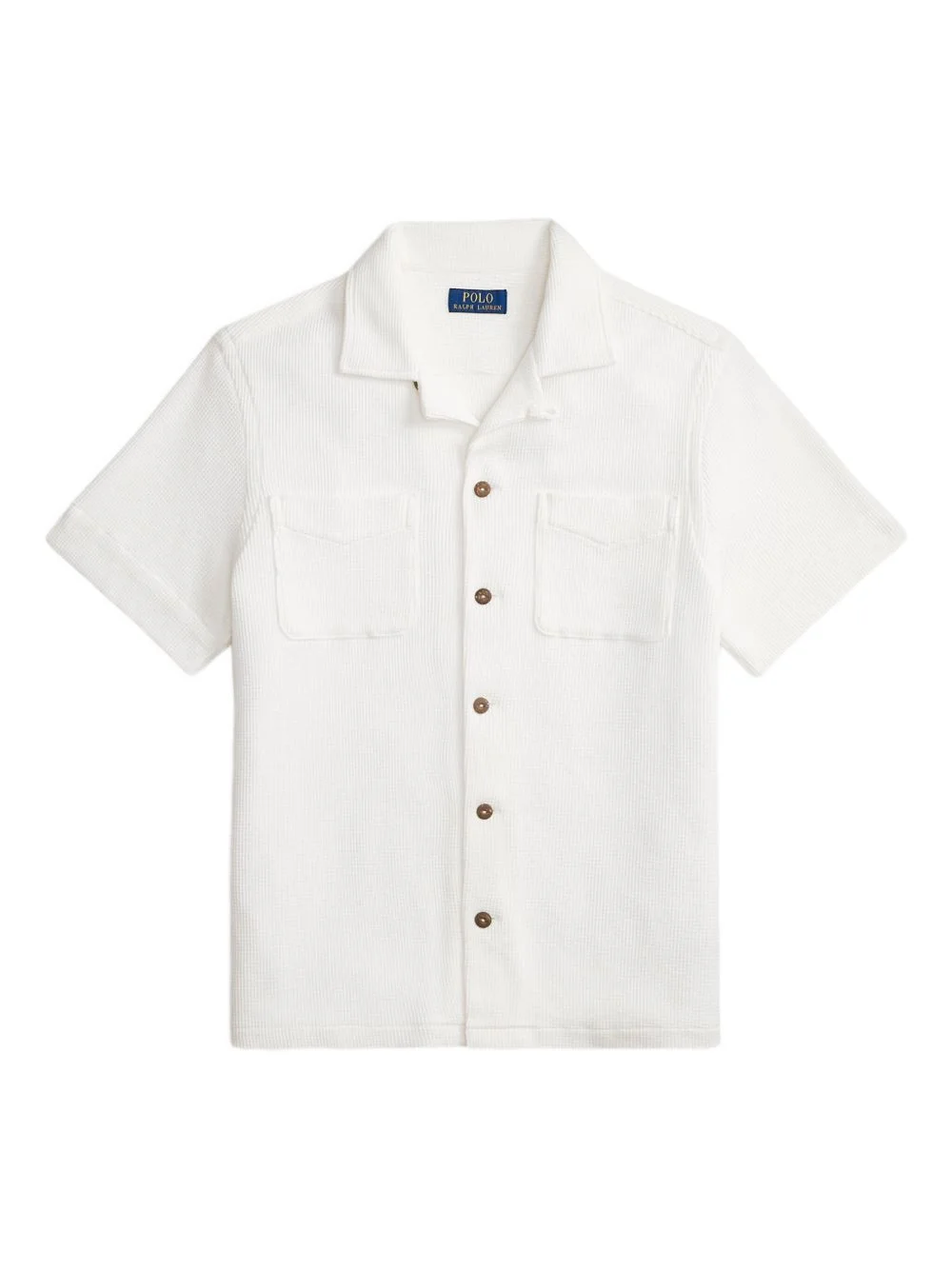waffle-knit patch-pockets shirt - 1