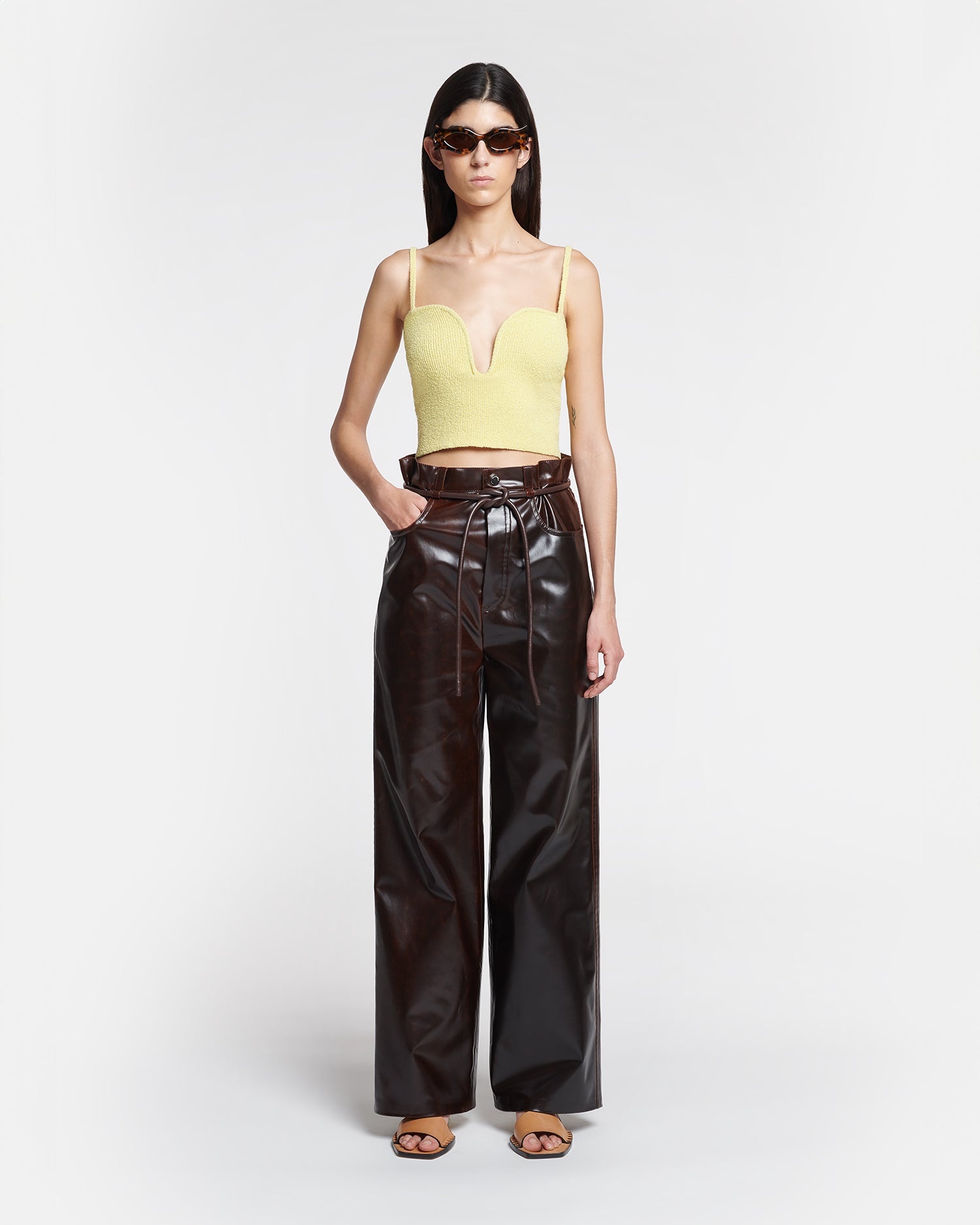 Belted Alt Vintage Leather Pants - 2