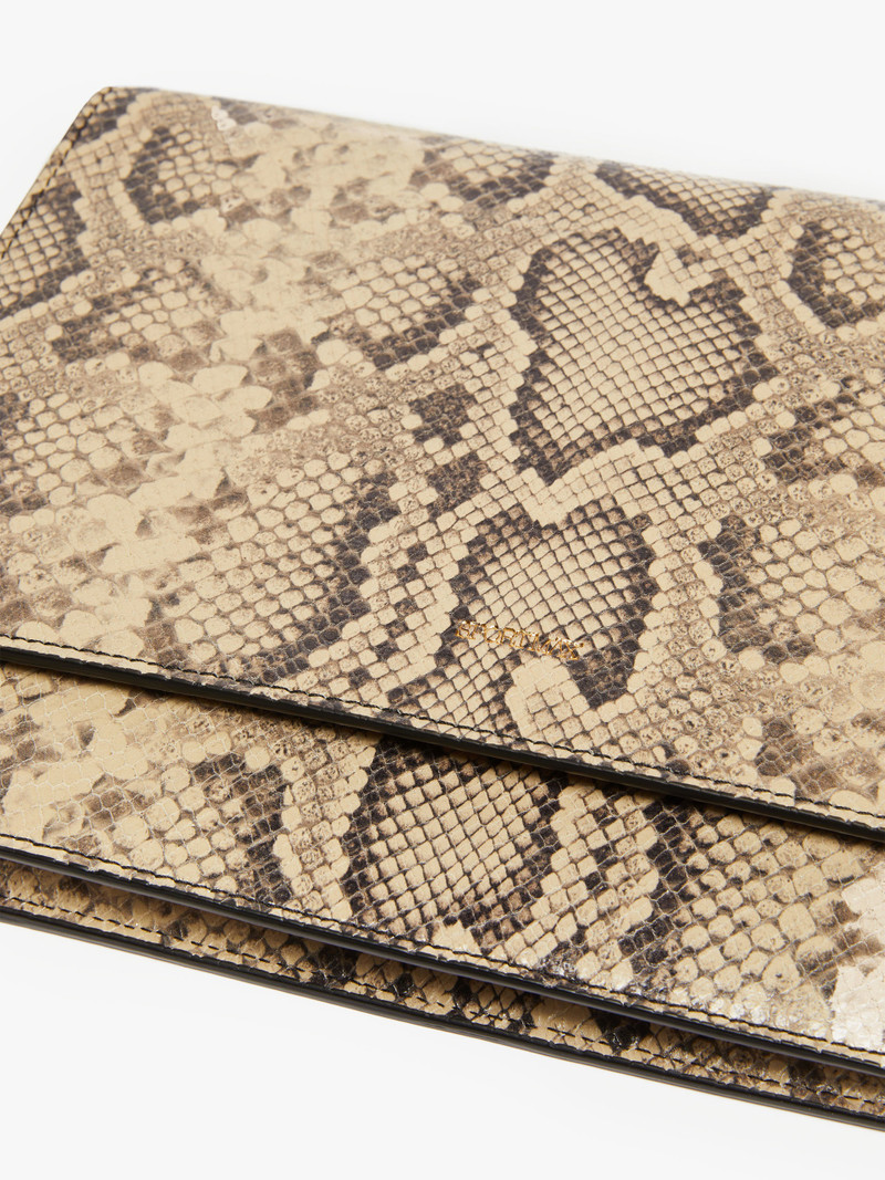 LIANA Medium envelope bag with python print 4