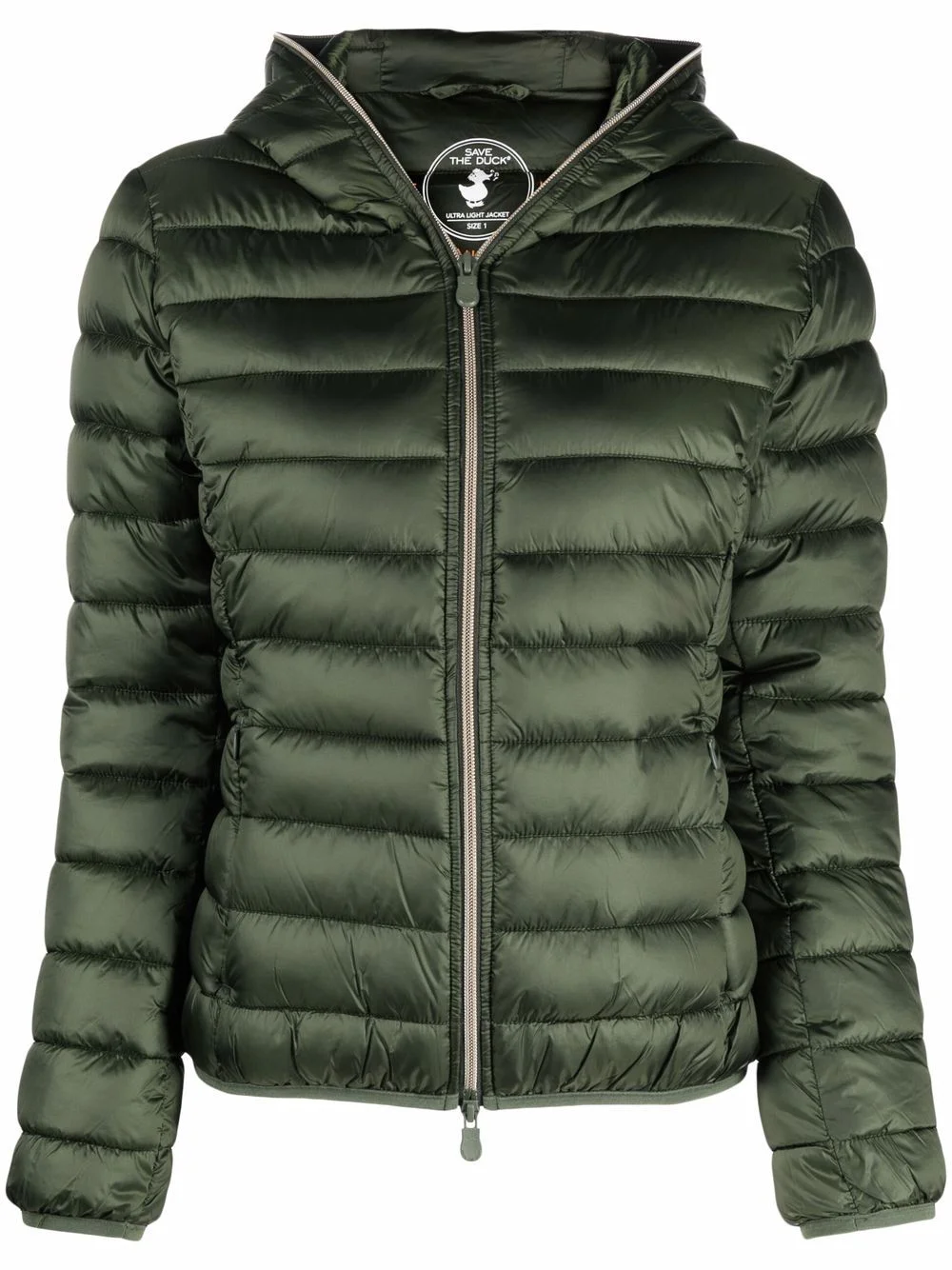 padded zip-up hooded jacket - 1
