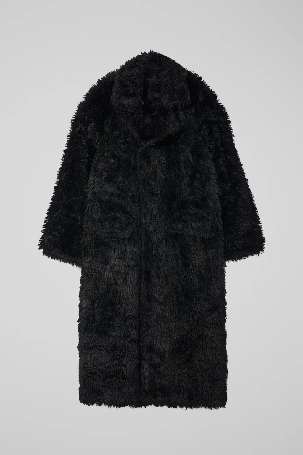 Black textured coat - 1