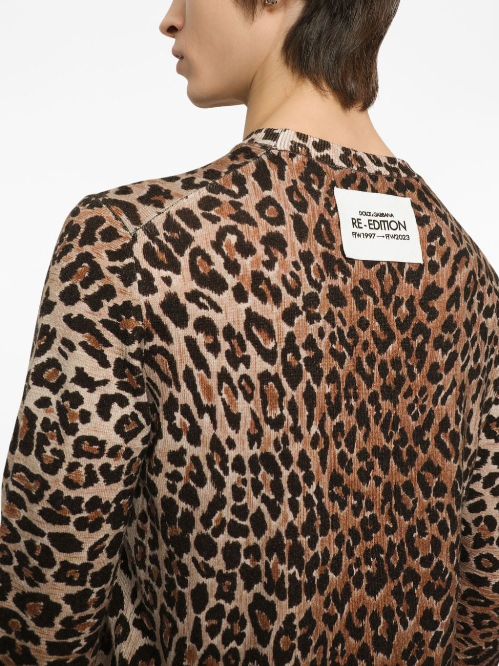 leopard-print wool jumper - 6
