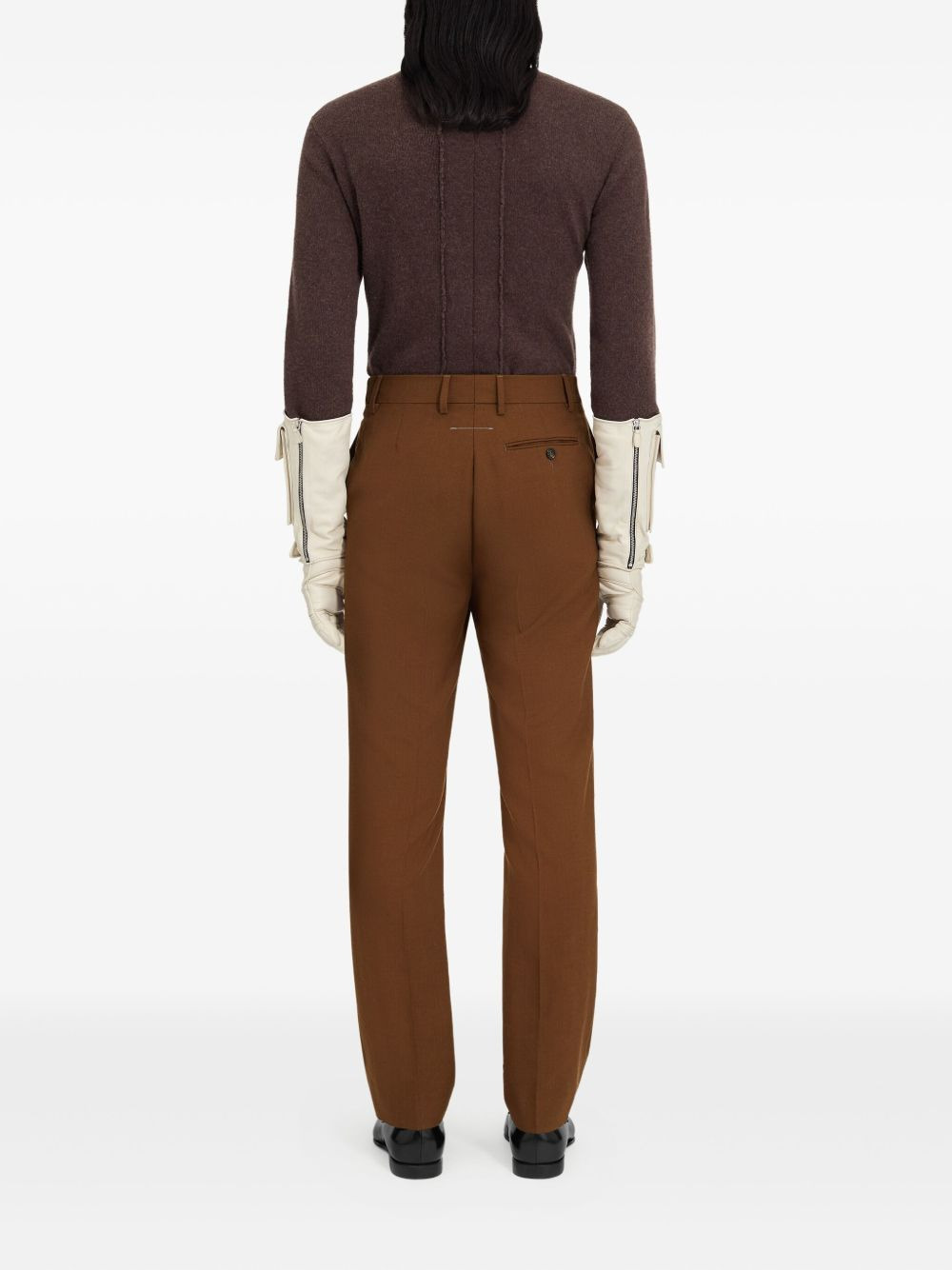 creased wool trousers - 4