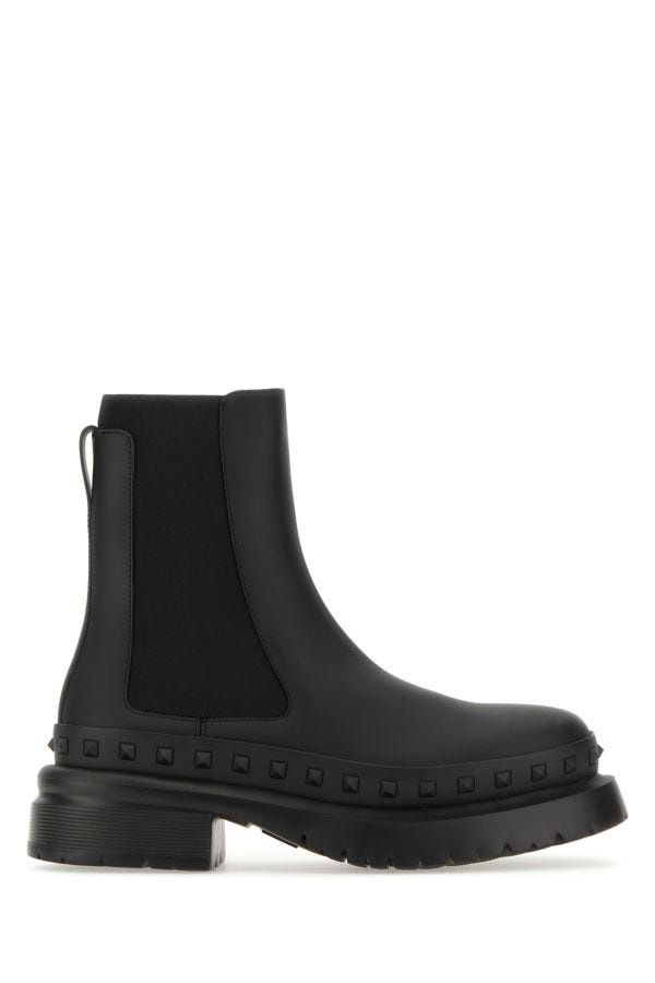 Black leather Rockstud M-Way ankle boots - 1
