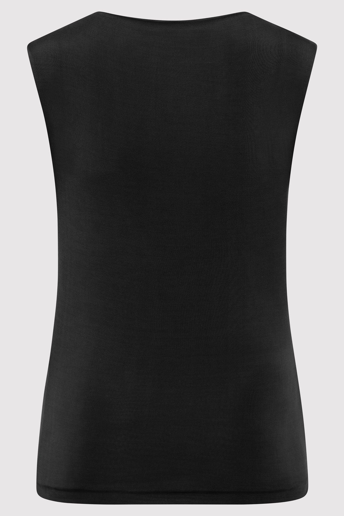 Cupro Jersey Top - Black - 8
