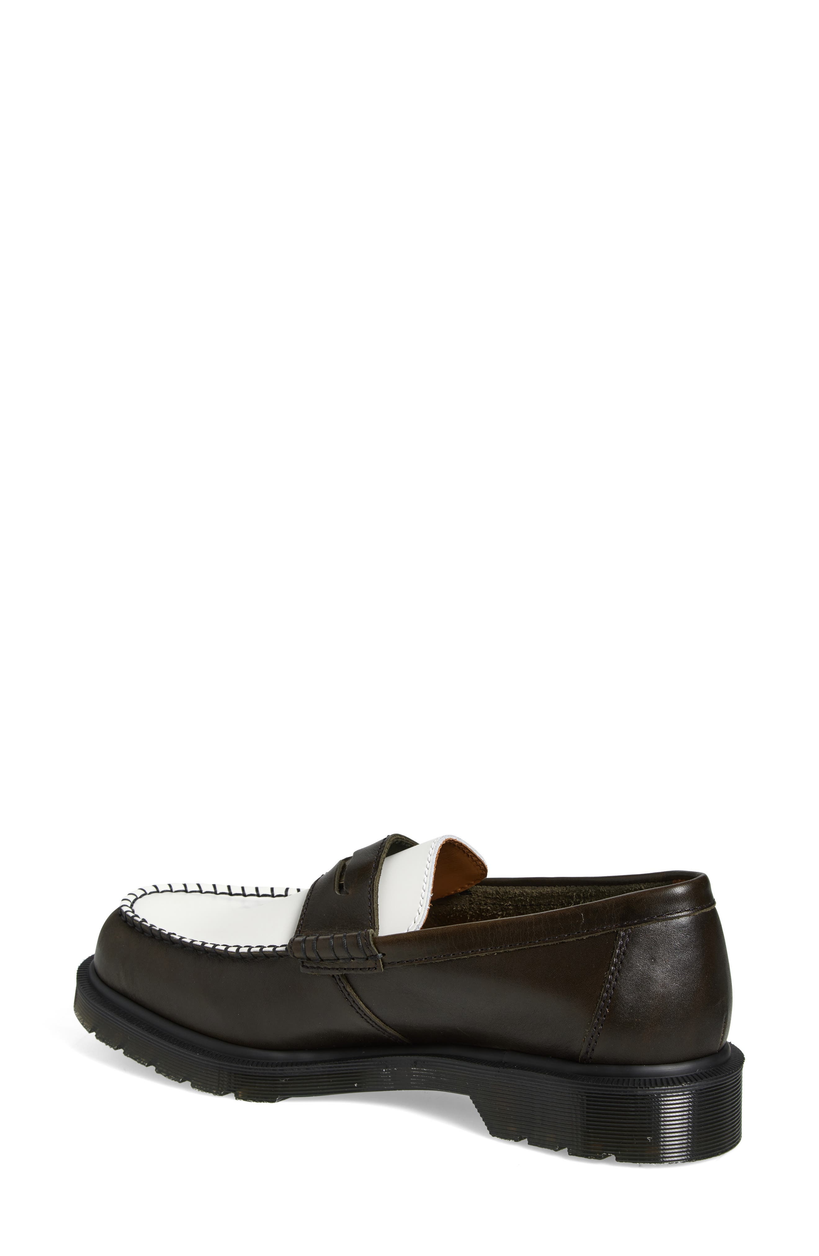 Dr. Martens Penton Two-Tone Penny Loafer in Olive And White Classic Calf at Nordstrom - 2