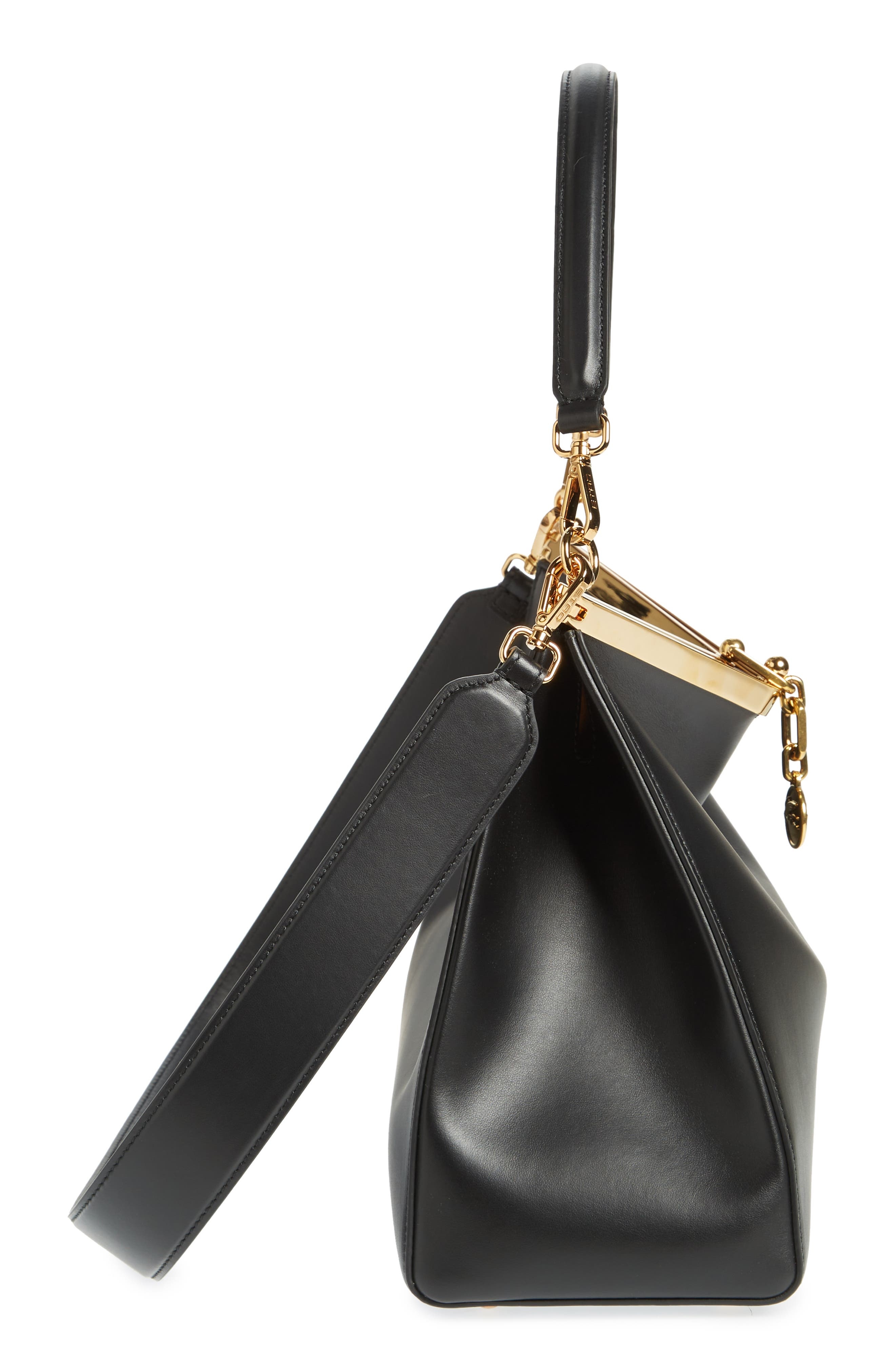 Large Vela Leather Shoulder Bag - 6
