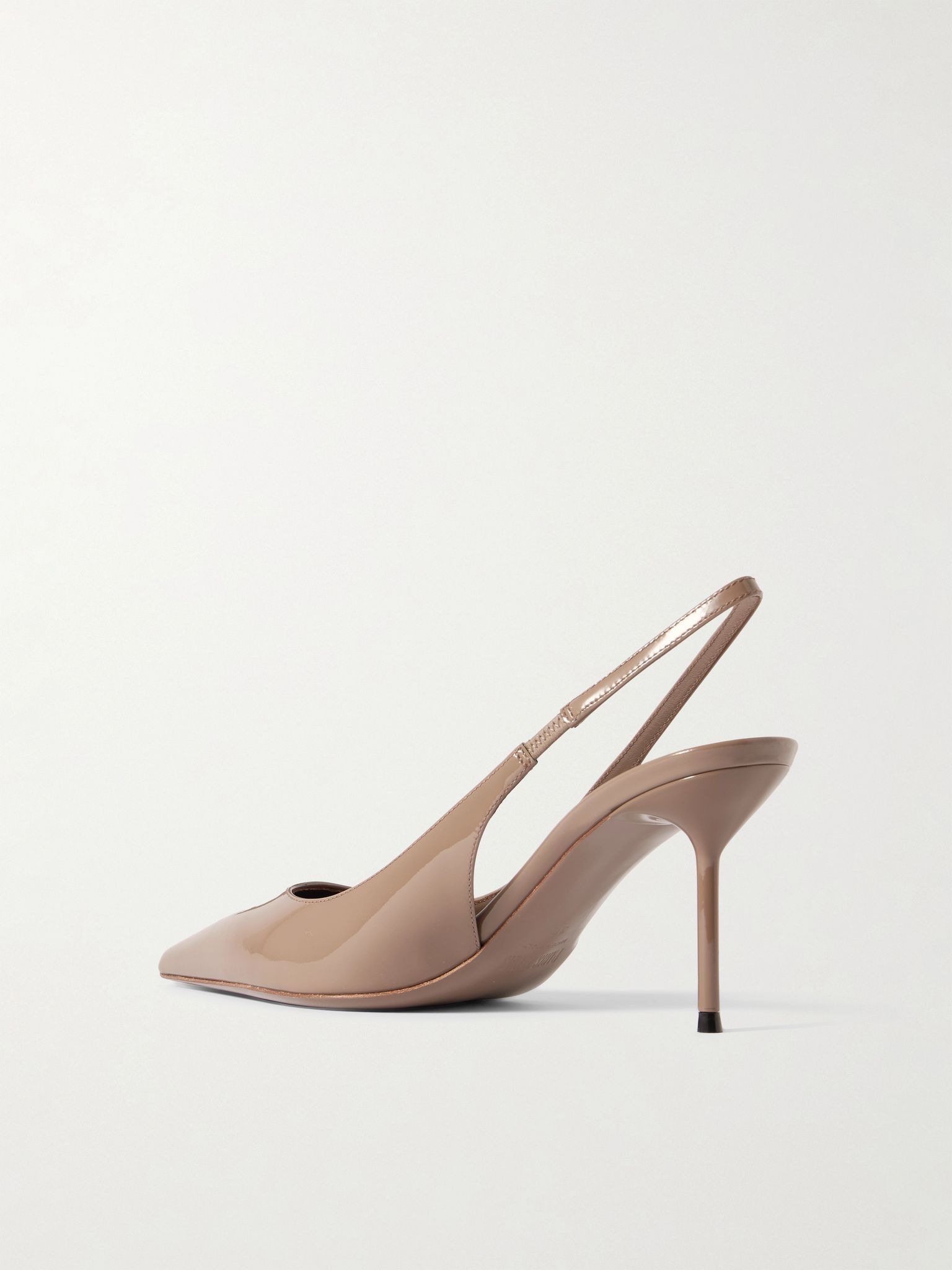 Lidia patent-leather slingback pumps Taupe - 3