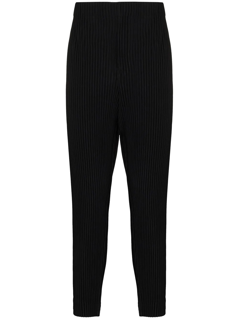 plissé tapered-leg trousers - 1