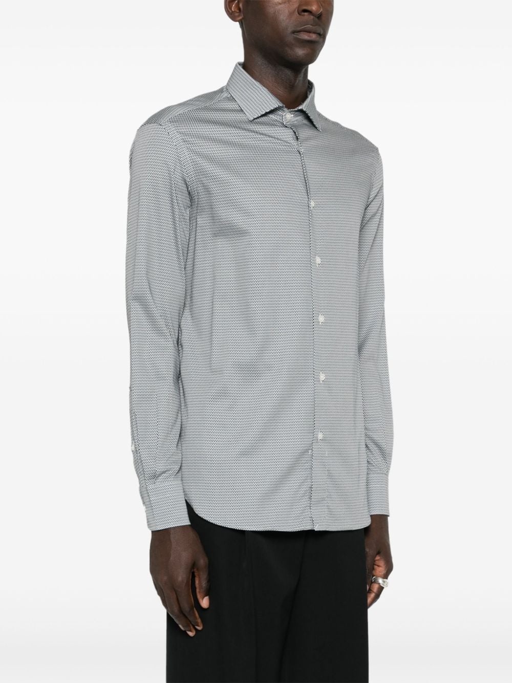 wave-print long-sleeve shirt - 3
