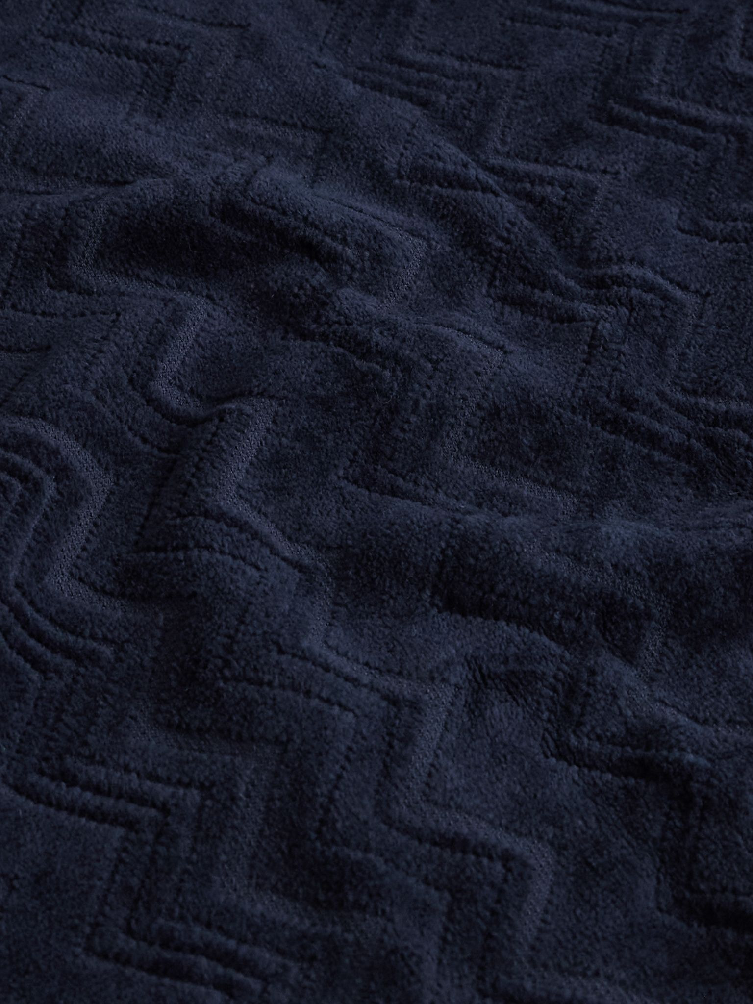 Chalk set of two cotton-terry jacquard towels Midnight blue - 3
