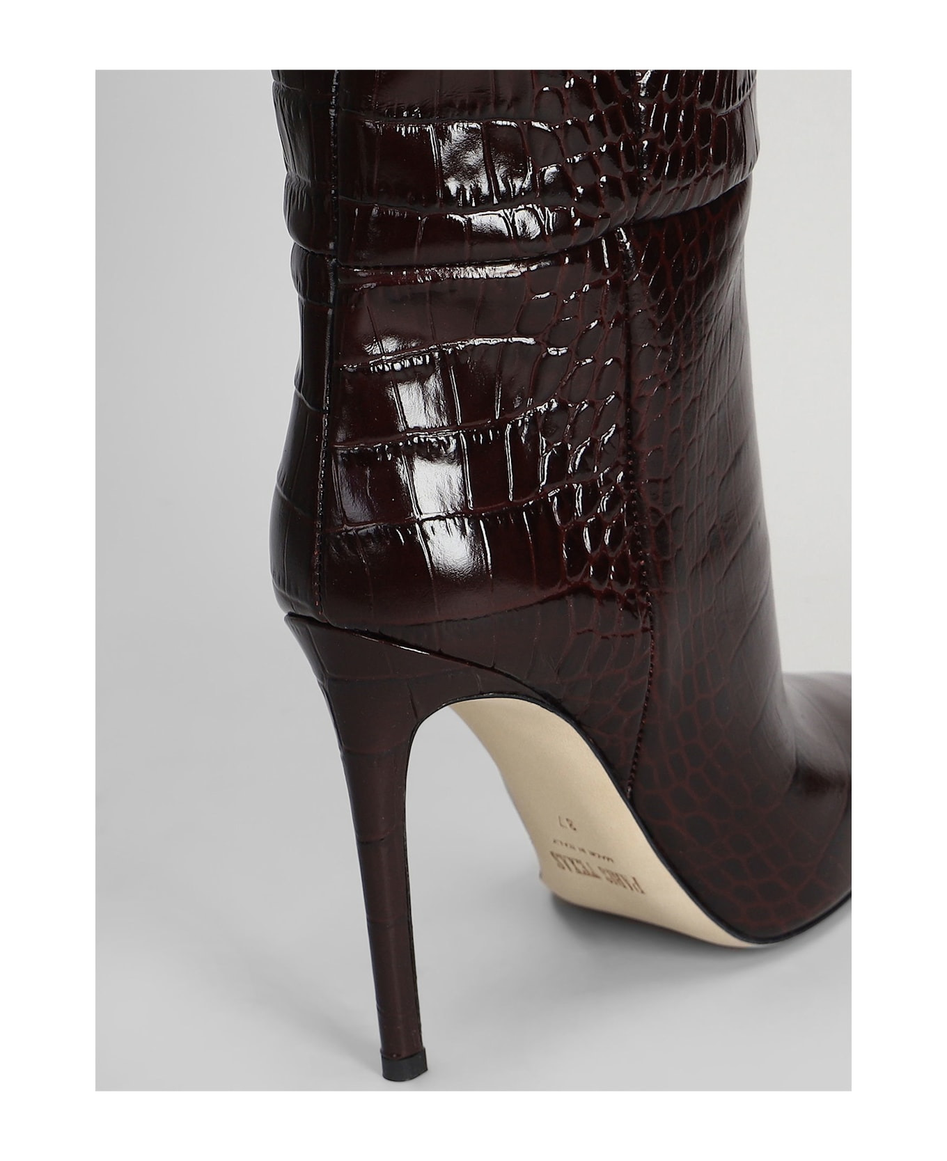 Stiletto Boot High Heels Boots In Bordeaux Leather - 5