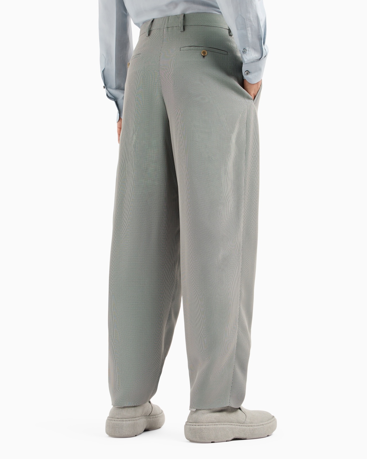DOUBLE-PLEAT TROUSERS IN A MICRO-TEXTURED VISCOSE BLEND - 3