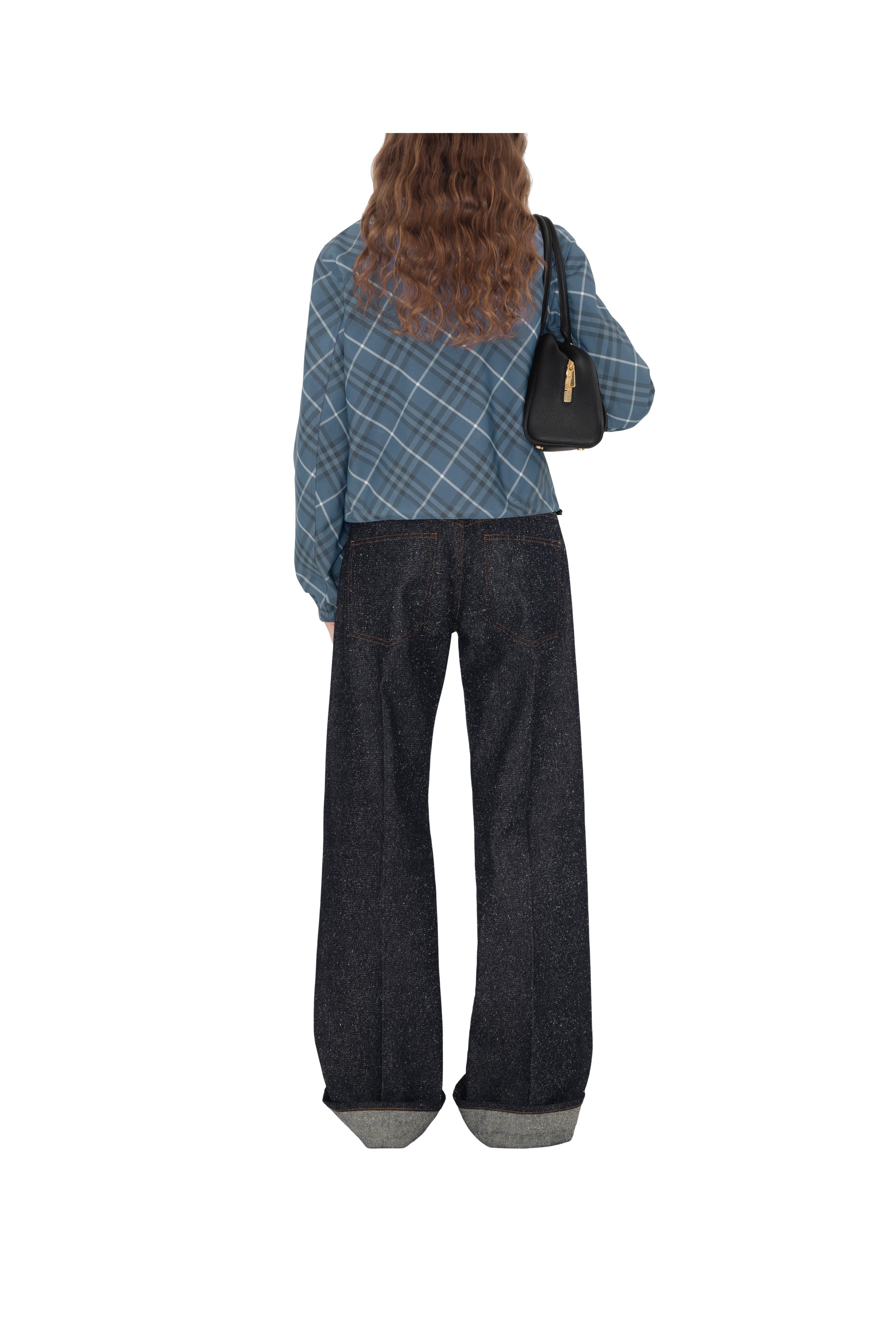 burberry Cropped Reversible Check Jacket in Pewter at Nordstrom - 5