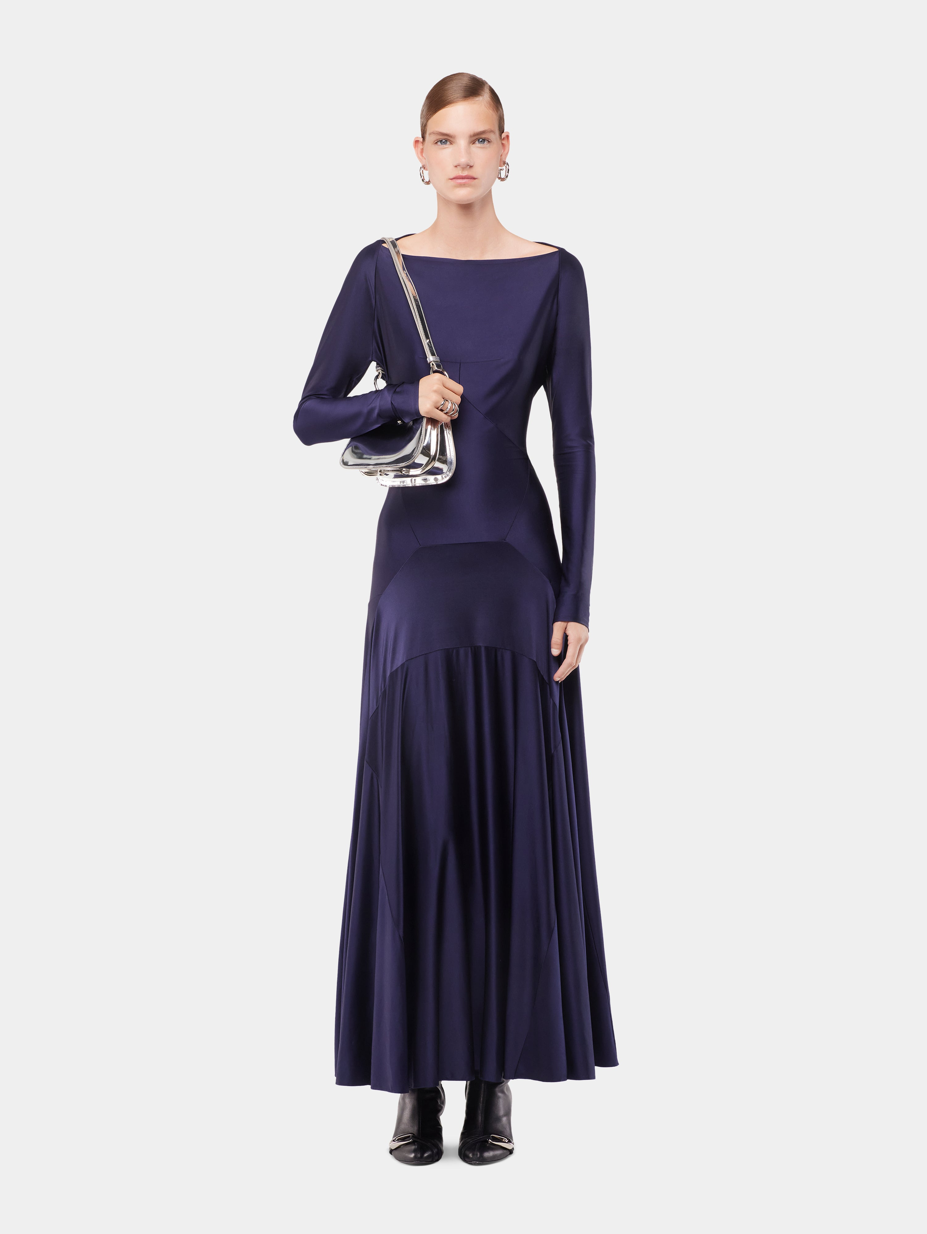 LONG DRESS IN JERSEY WITH GODET DETAILS - 2