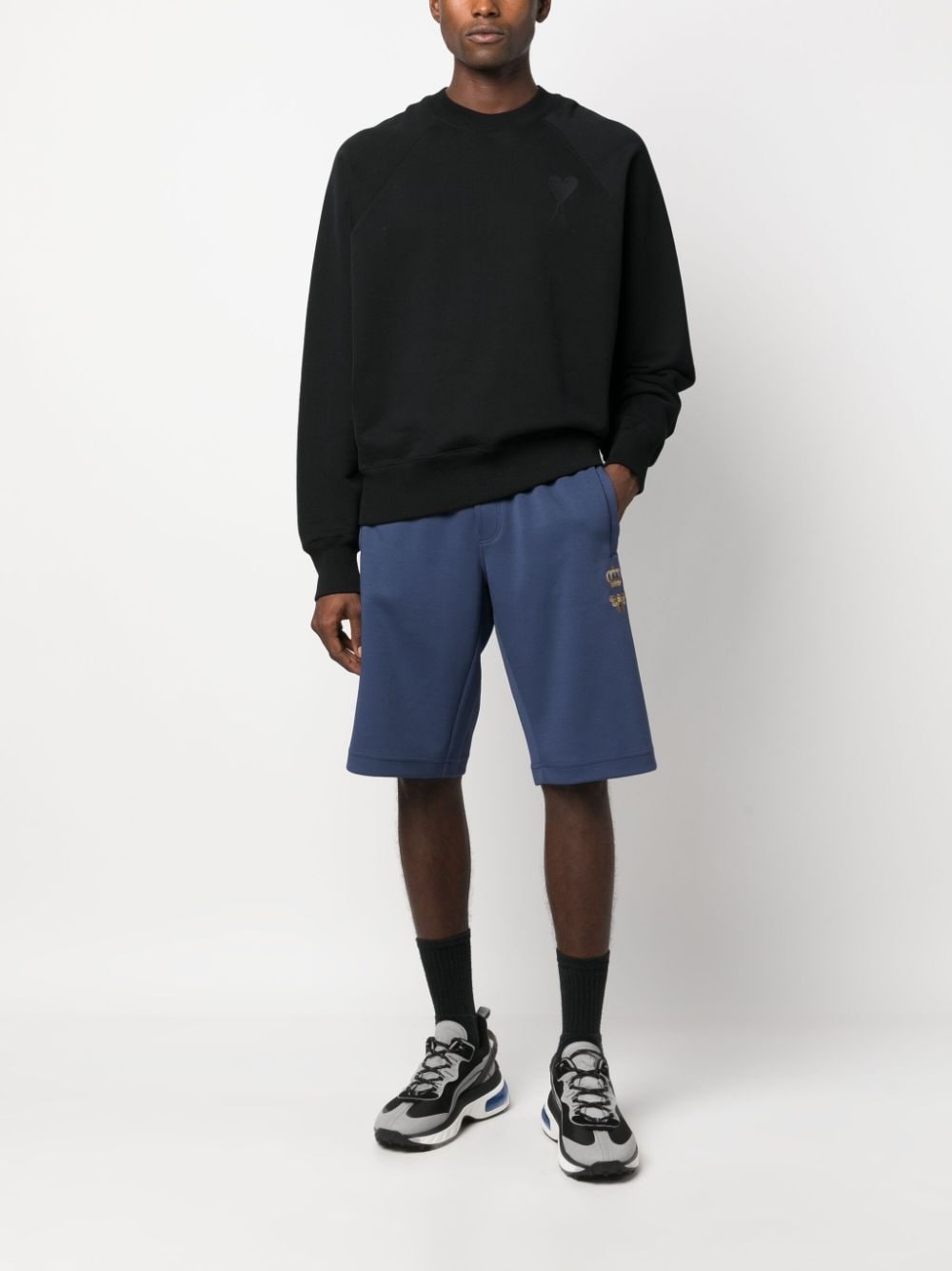 drawstring-waist jersey shorts - 2