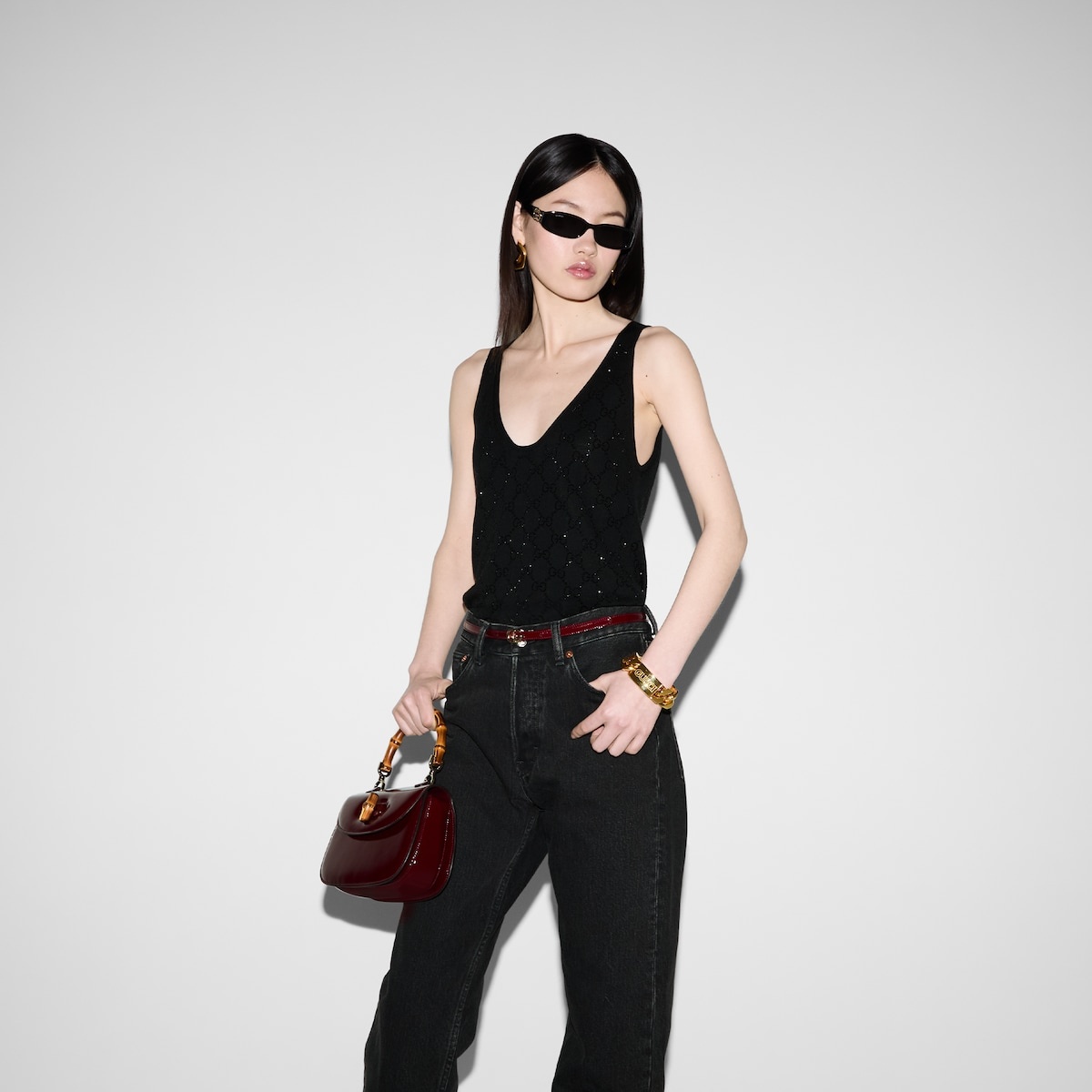 Wool tank top with GG embroidery - 6