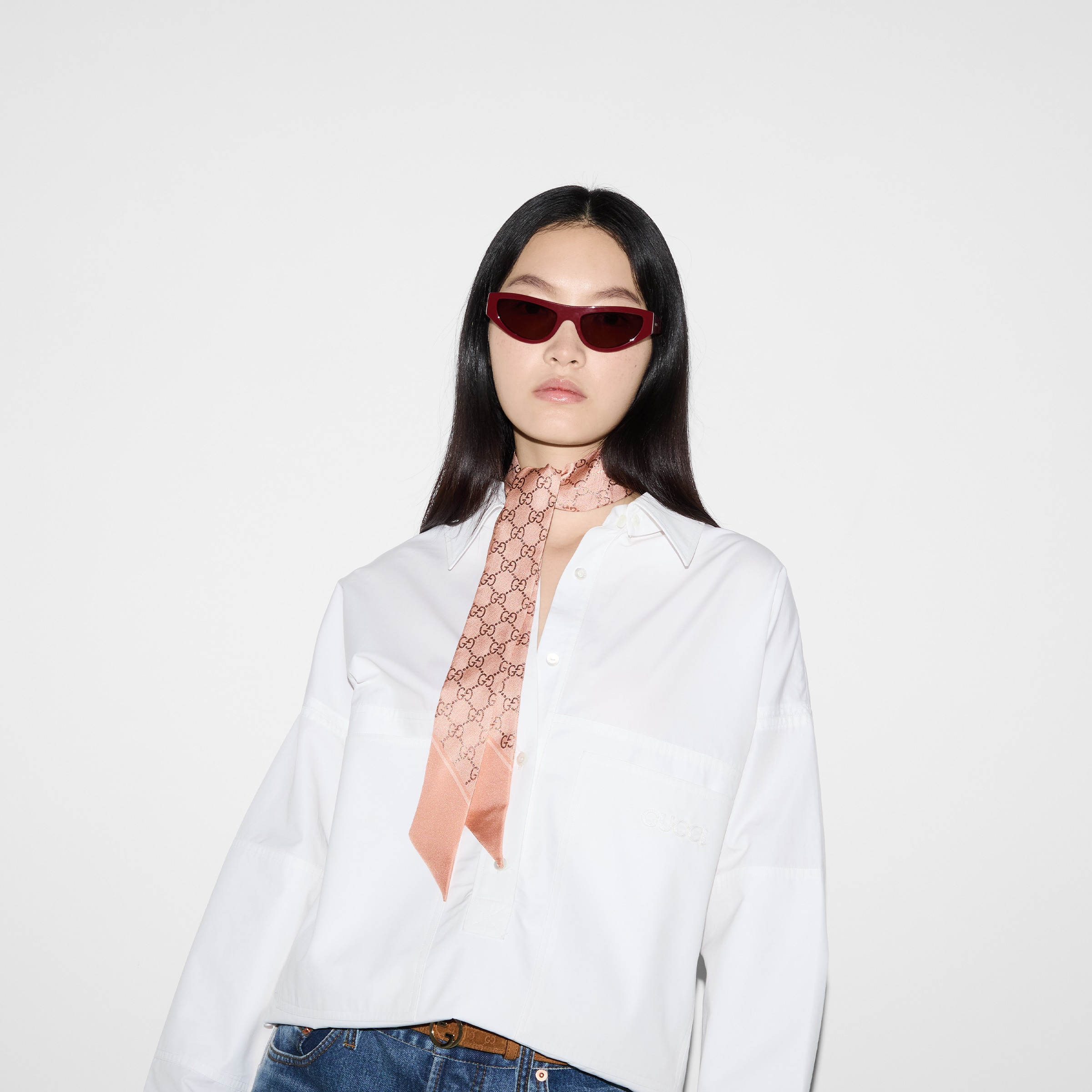 GG silk neck bow - 3